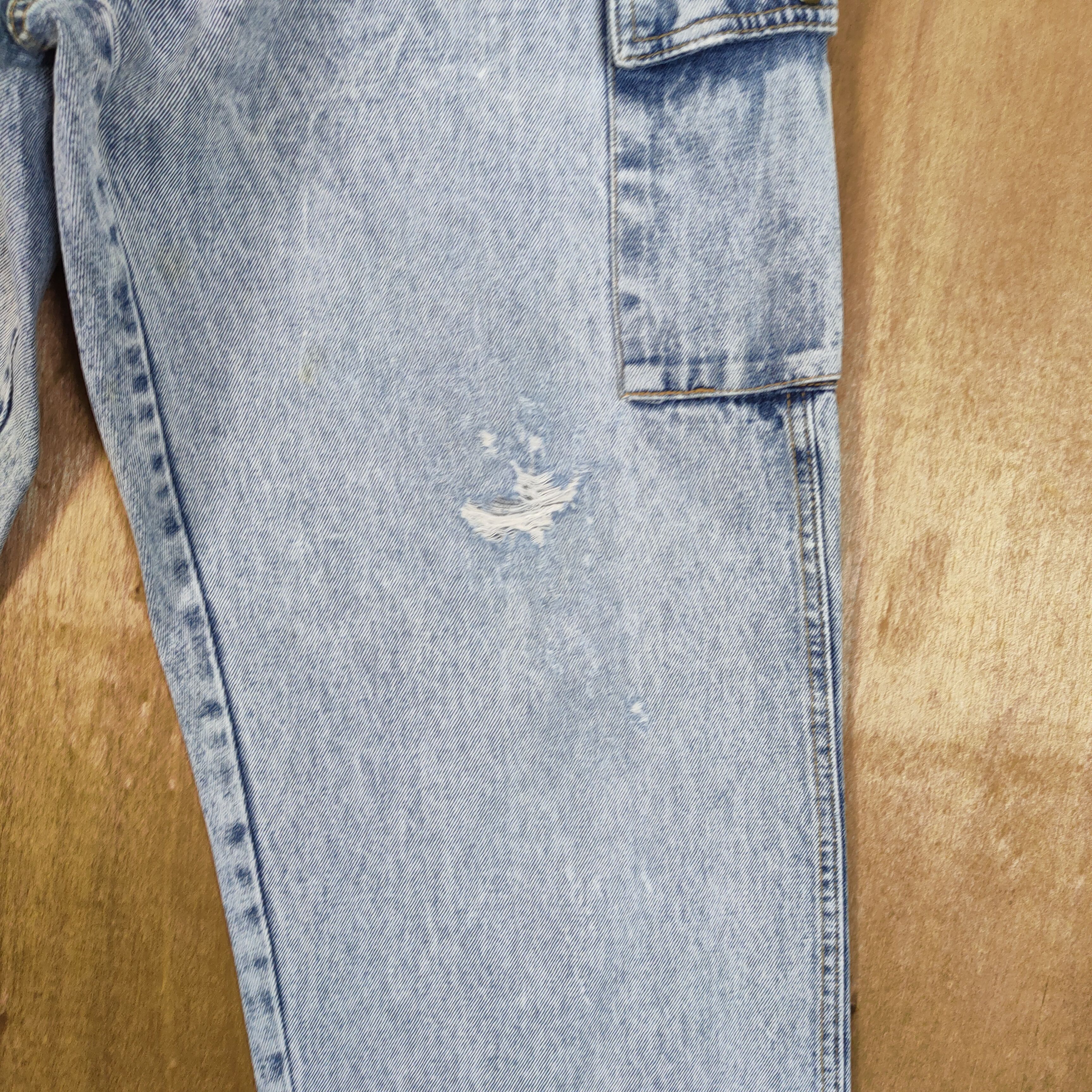 Japanese Brand × Vintage MANX FADED LIGHT BLUE BAGGY JEANS CARGO PANTS Size US 34 / EU 50 - 3 Thumbnail