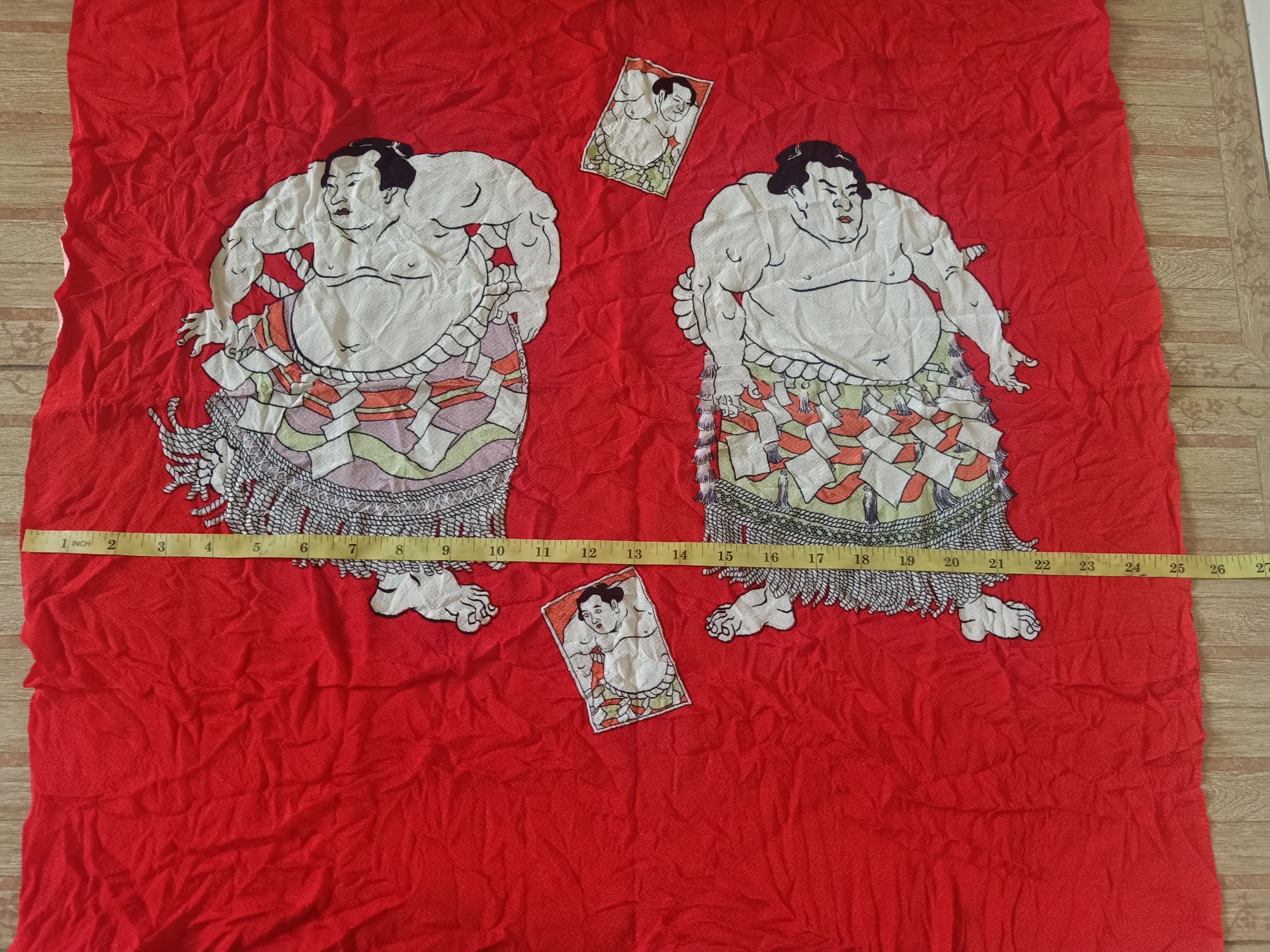 Japanese Brand × Vintage Rare!!! Vtg Chiri men Japan scarf sumo design Size ONE SIZE - 7 Thumbnail