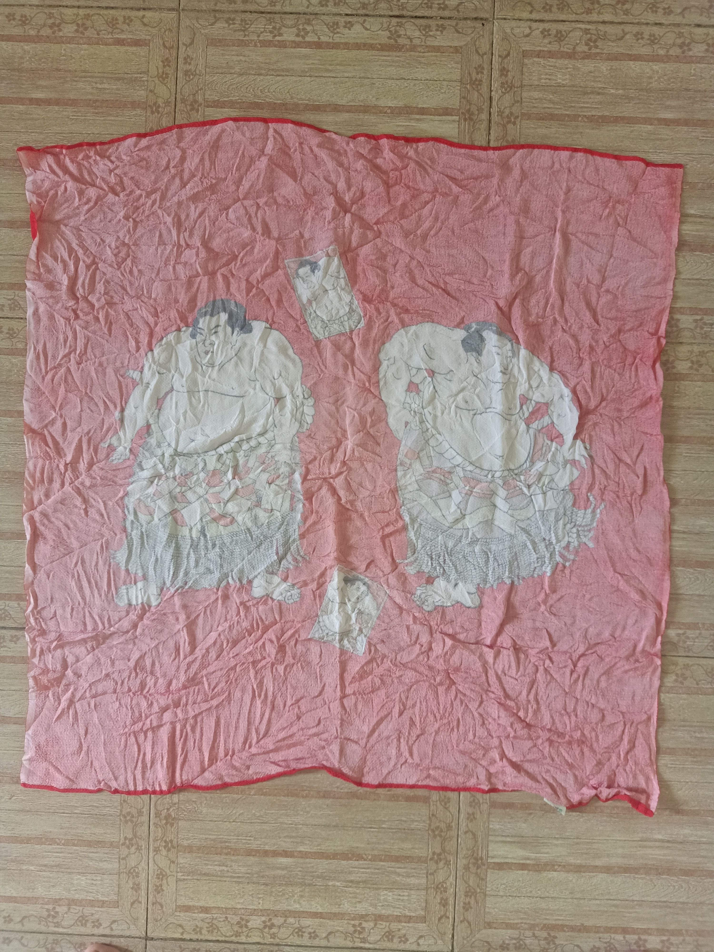 Japanese Brand × Vintage Rare!!! Vtg Chiri men Japan scarf sumo design Size ONE SIZE - 4 Thumbnail