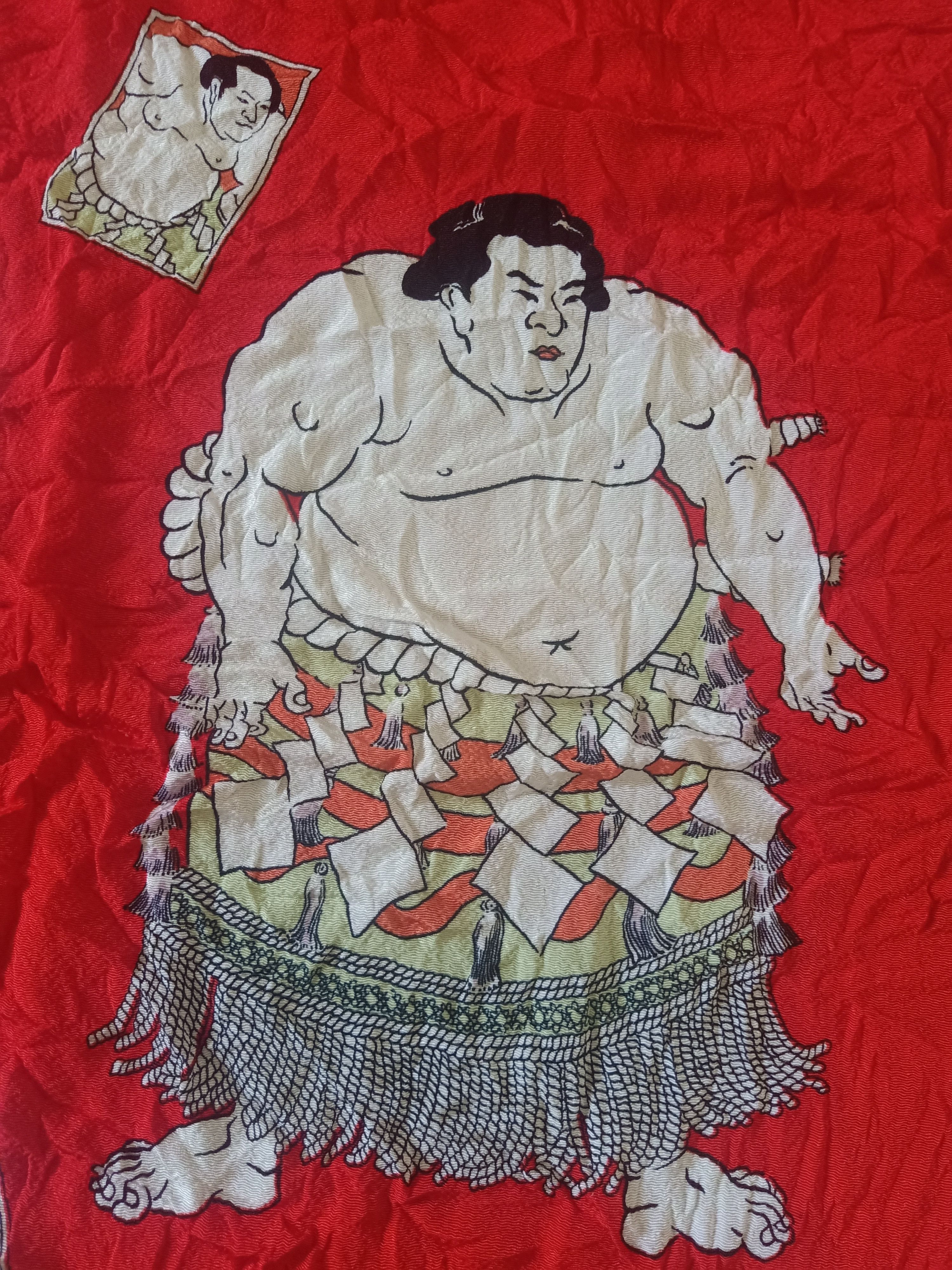 Japanese Brand × Vintage Rare!!! Vtg Chiri men Japan scarf sumo design Size ONE SIZE - 3 Thumbnail