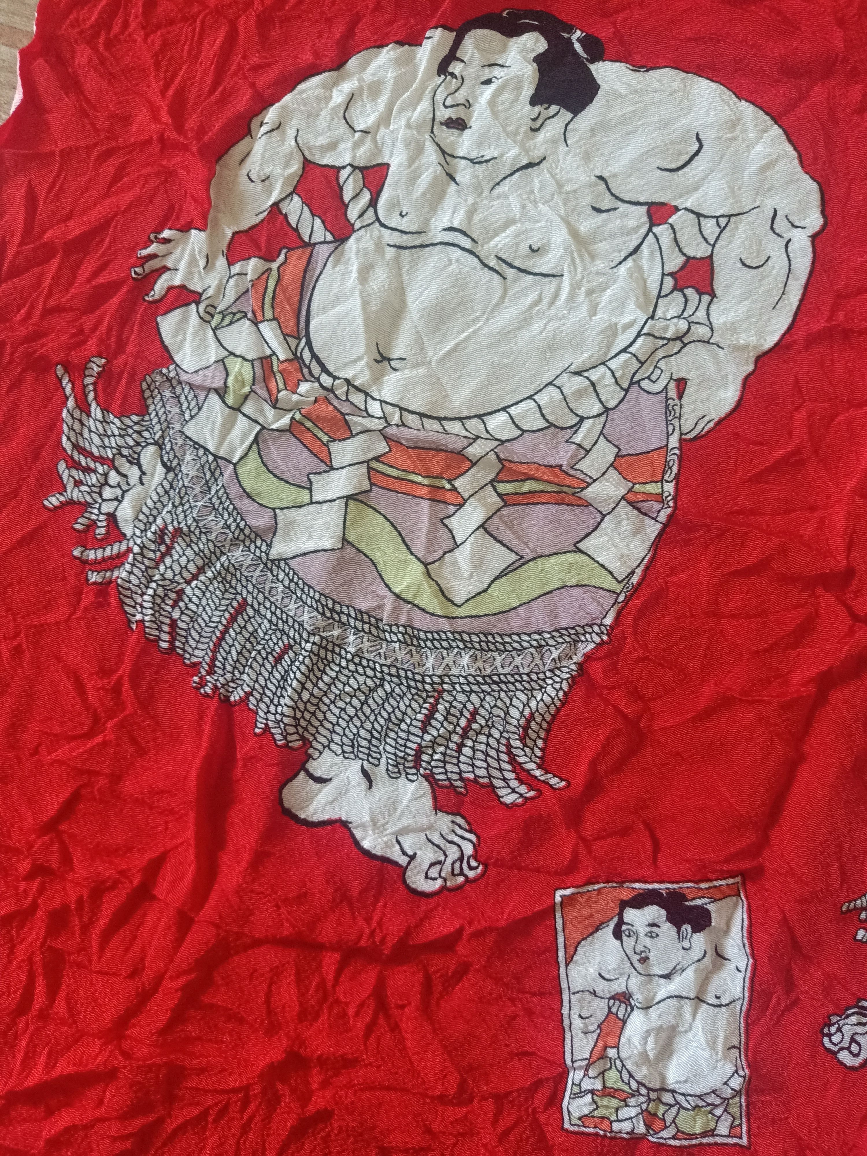 Japanese Brand × Vintage Rare!!! Vtg Chiri men Japan scarf sumo design Size ONE SIZE - 2 Thumbnail