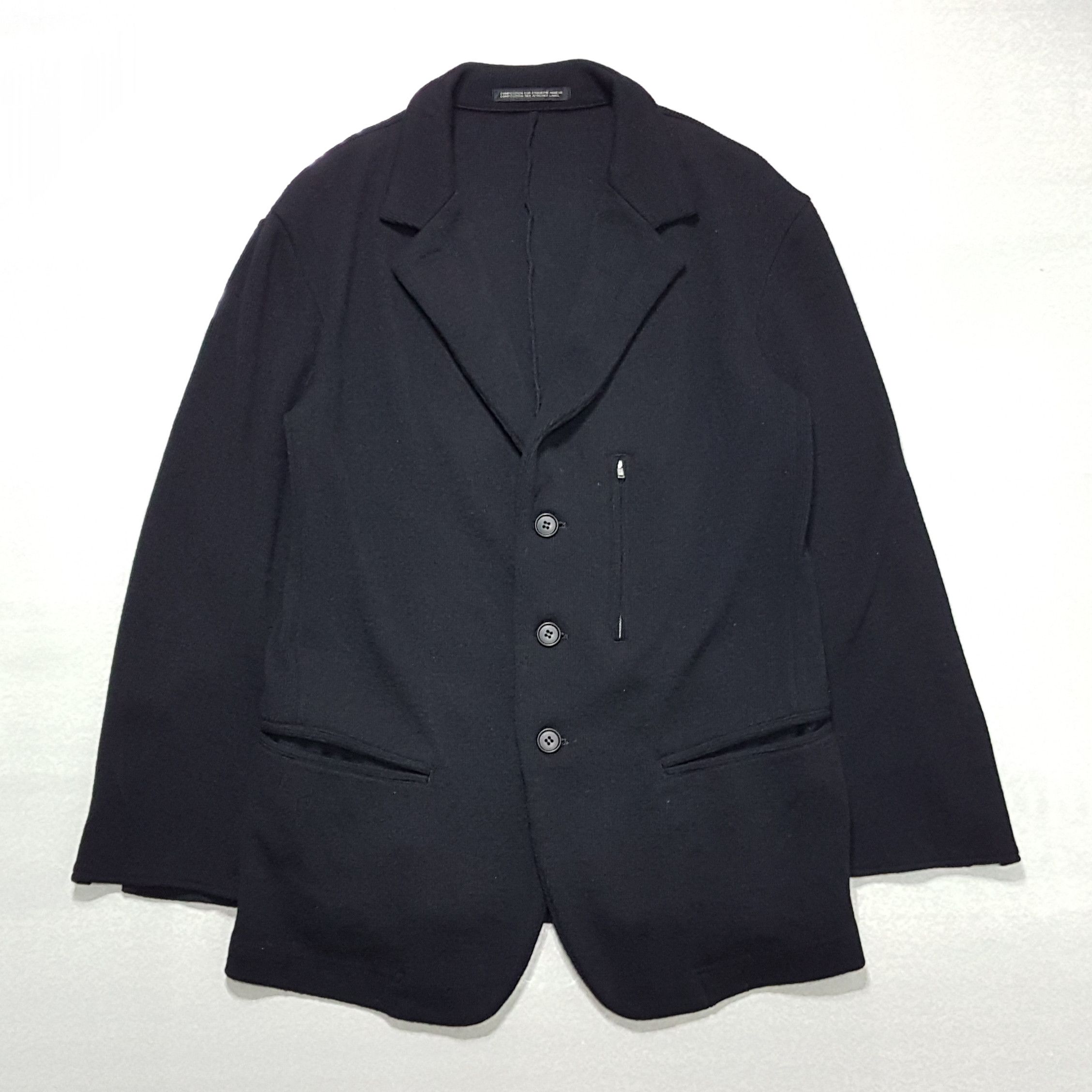 Yohji Yamamoto Y’s by Yohji Yamamoto Rib Knit Wool Blazer Jacket Size M / US 6-8 / IT 42-44 - 1 Thumbnail