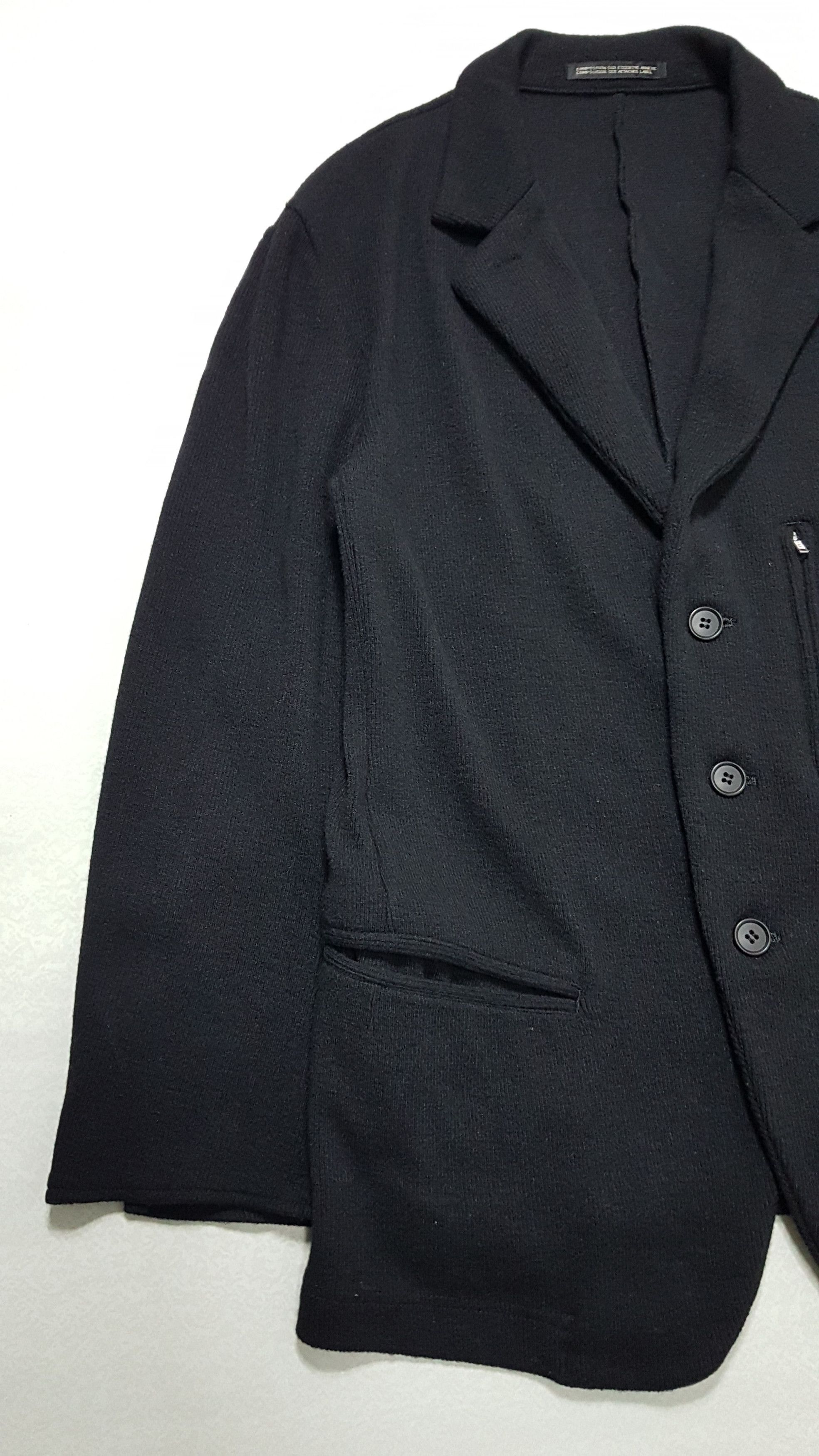 Yohji Yamamoto Y’s by Yohji Yamamoto Rib Knit Wool Blazer Jacket Size M / US 6-8 / IT 42-44 - 4 Thumbnail