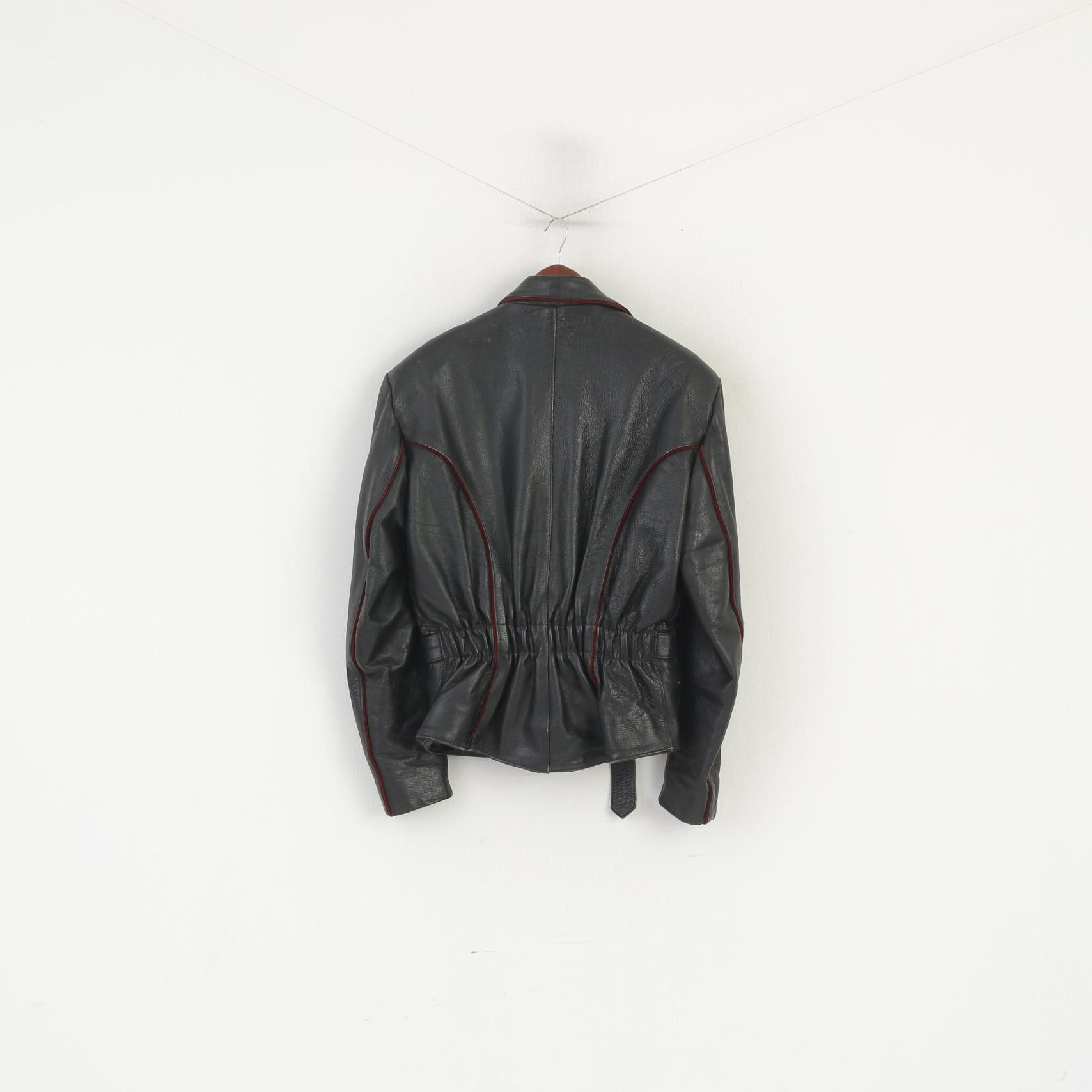 Vintage Vintage Men S Leather Jacket Black Vintage Biker Heavy 6184 Size US S / EU 44-46 / 1 - 8 Thumbnail
