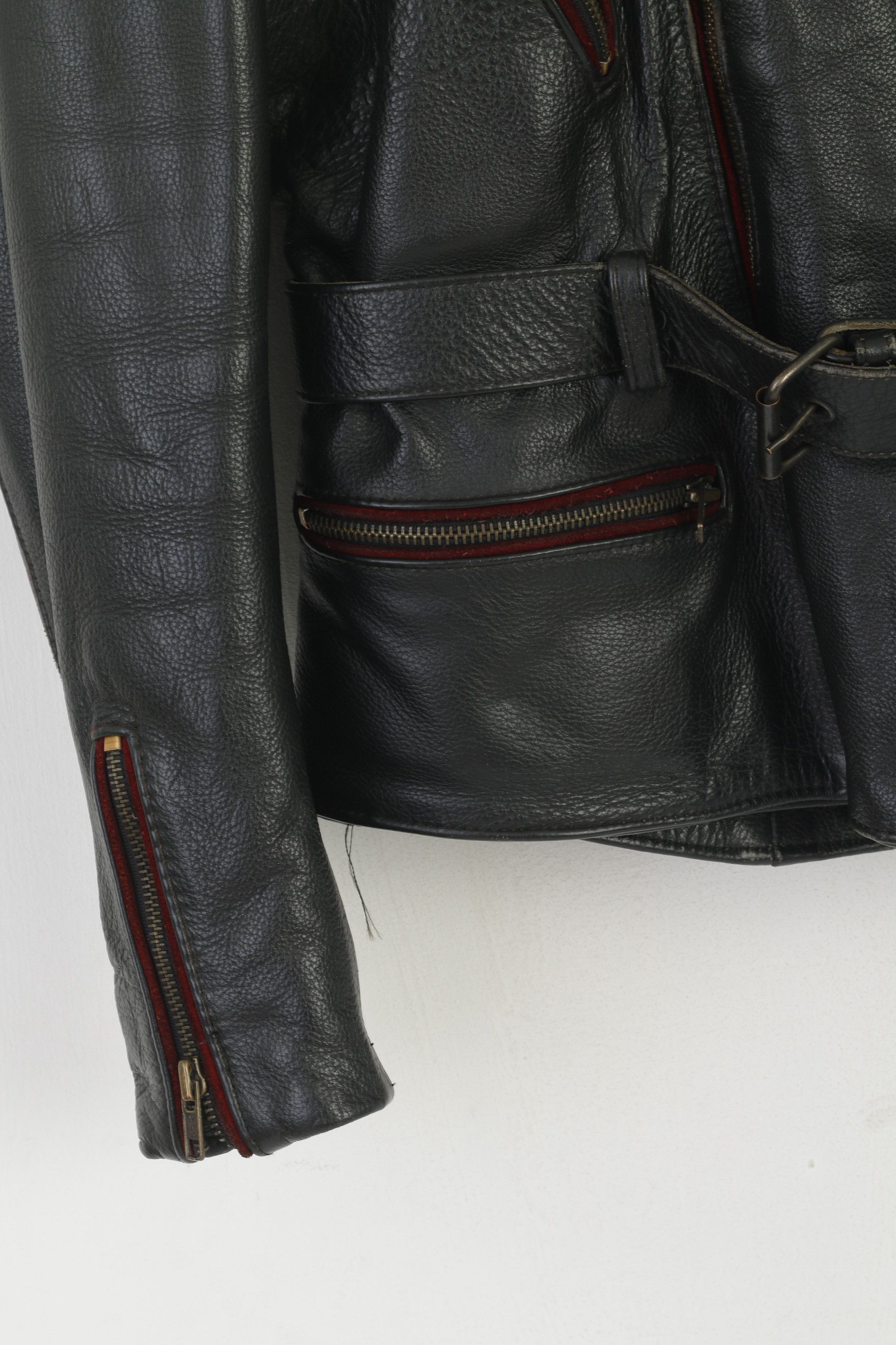 Vintage Vintage Men S Leather Jacket Black Vintage Biker Heavy 6184 Size US S / EU 44-46 / 1 - 3 Thumbnail