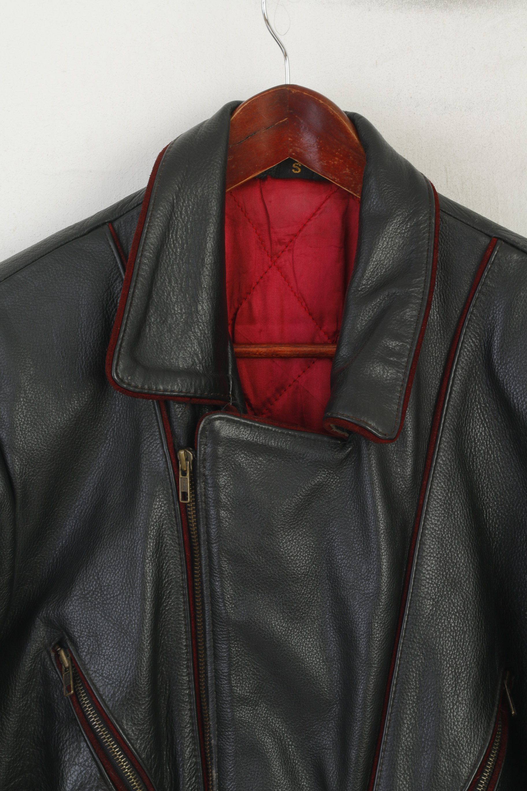 Vintage Vintage Men S Leather Jacket Black Vintage Biker Heavy 6184 Size US S / EU 44-46 / 1 - 2 Thumbnail