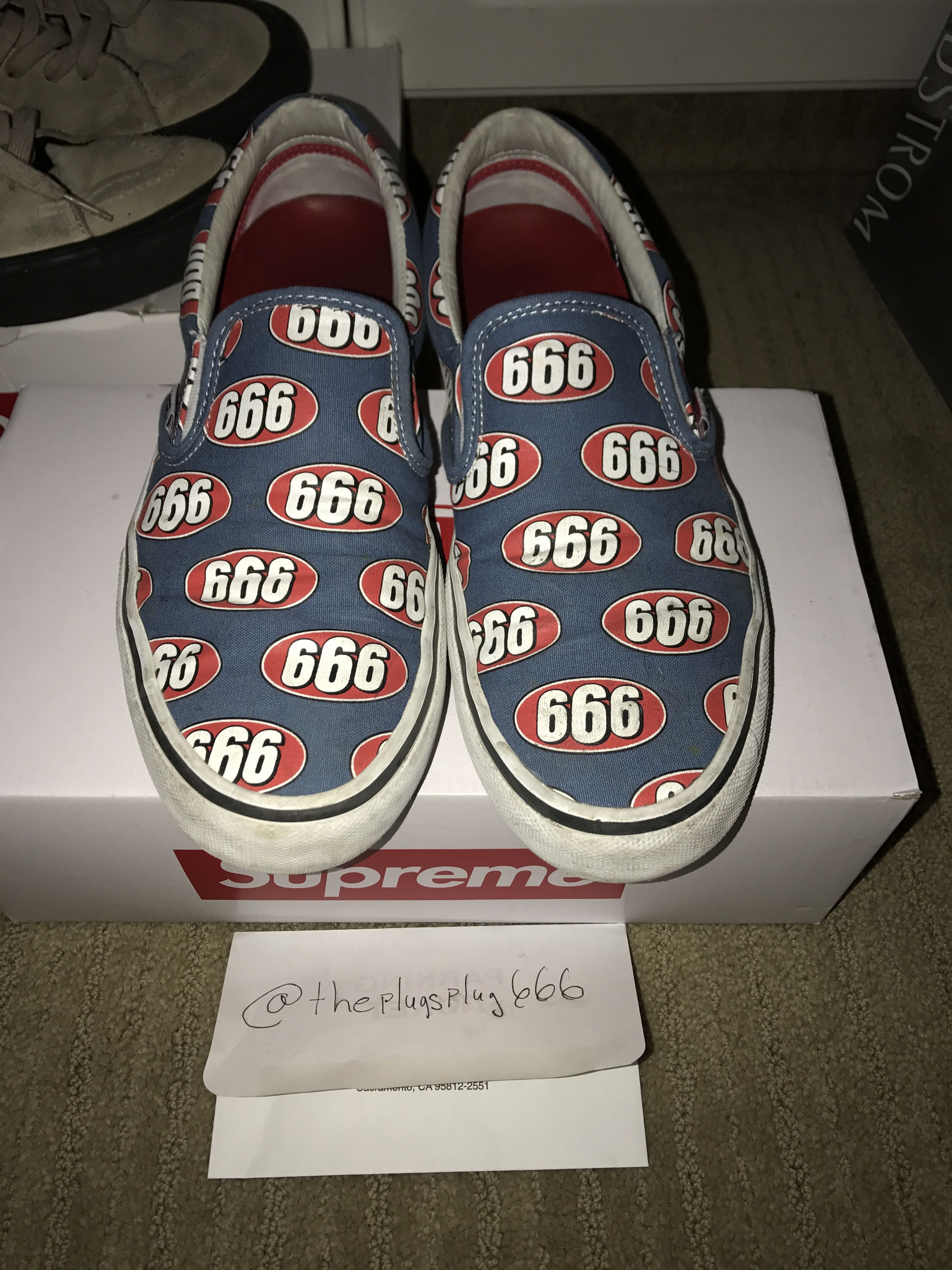 Supreme 666 slip-on vans | Grailed