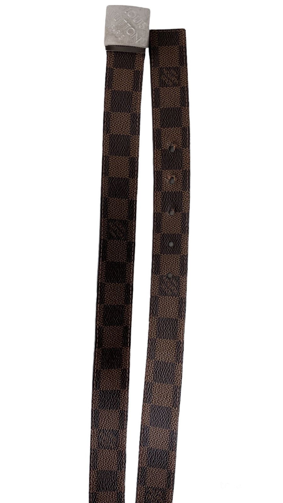 Louis Vuitton LOUIS VUITTON Reversible Silver Buckle Damier Ebene Belt Size 32 - 5 Thumbnail