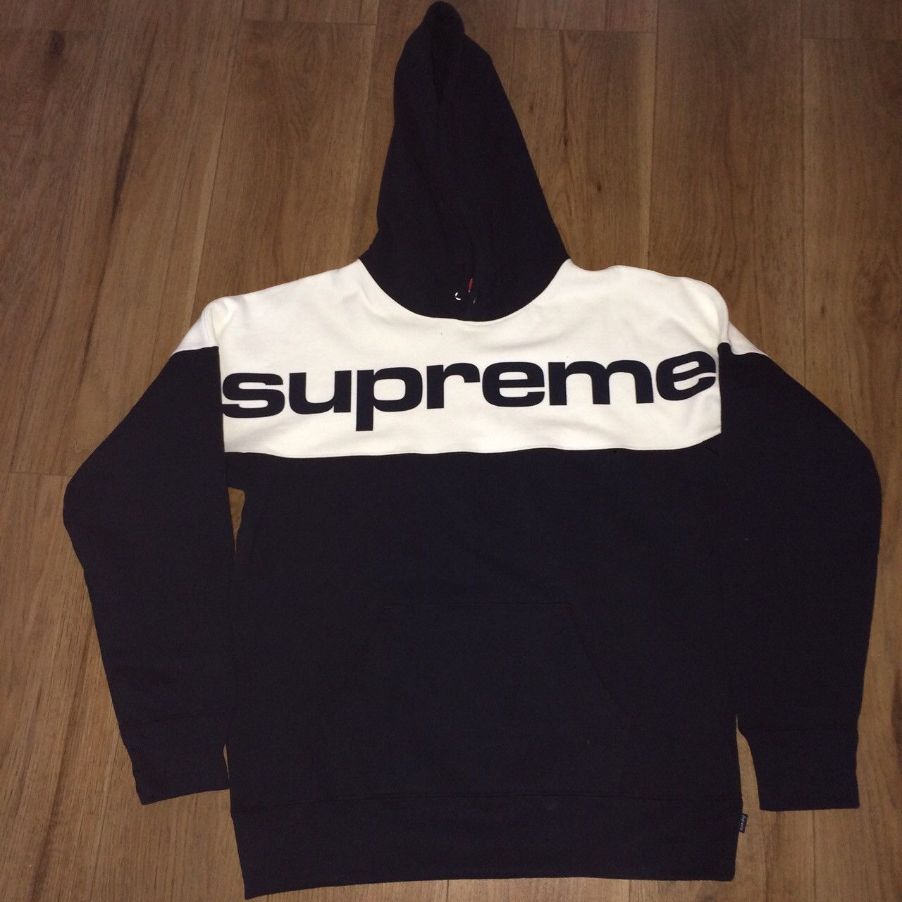 Supreme blocked cheap hoodie black