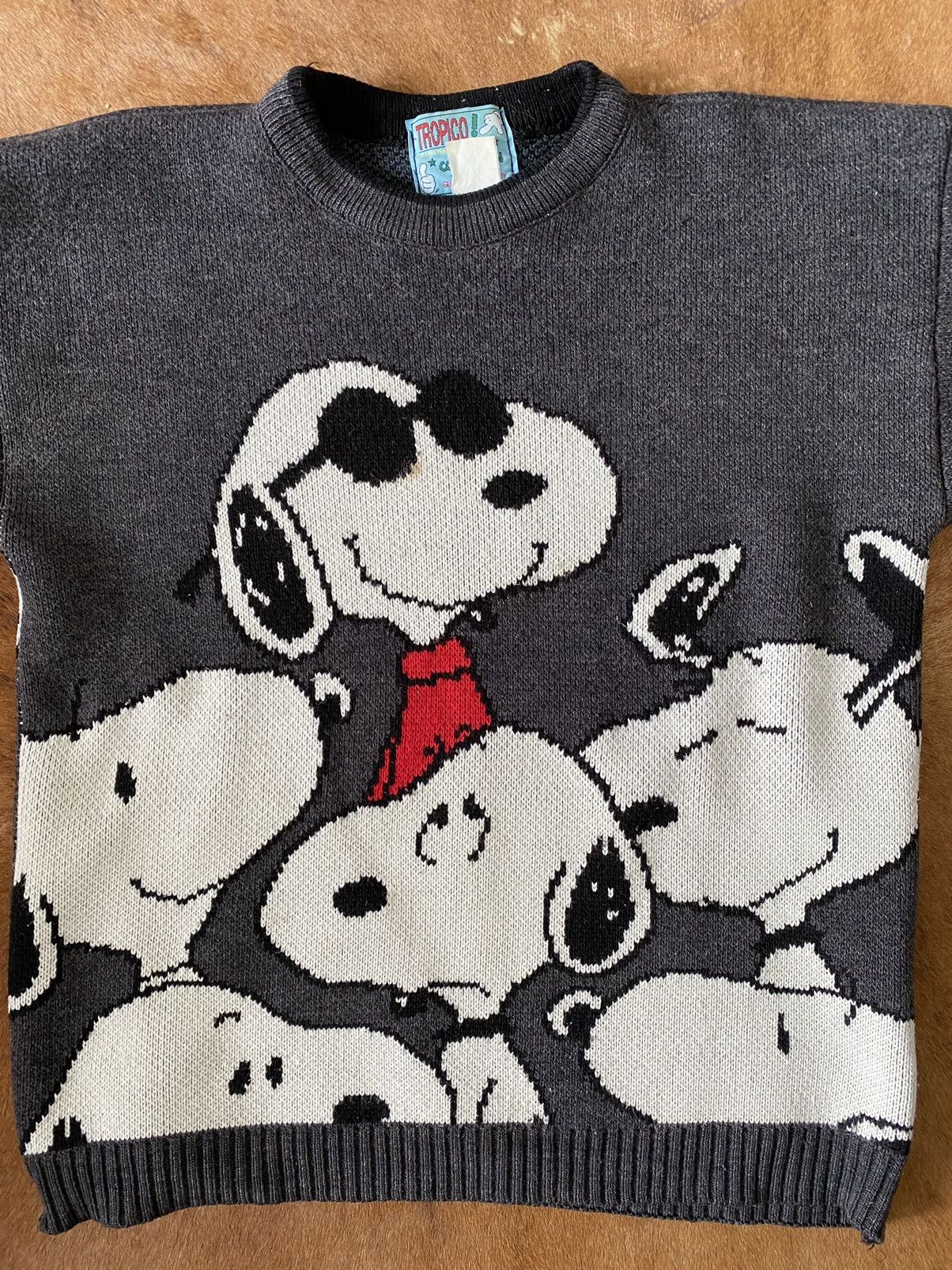 Vintage Snoopy Peanuts By Design Sweater Mens Sz XL 90's Hip