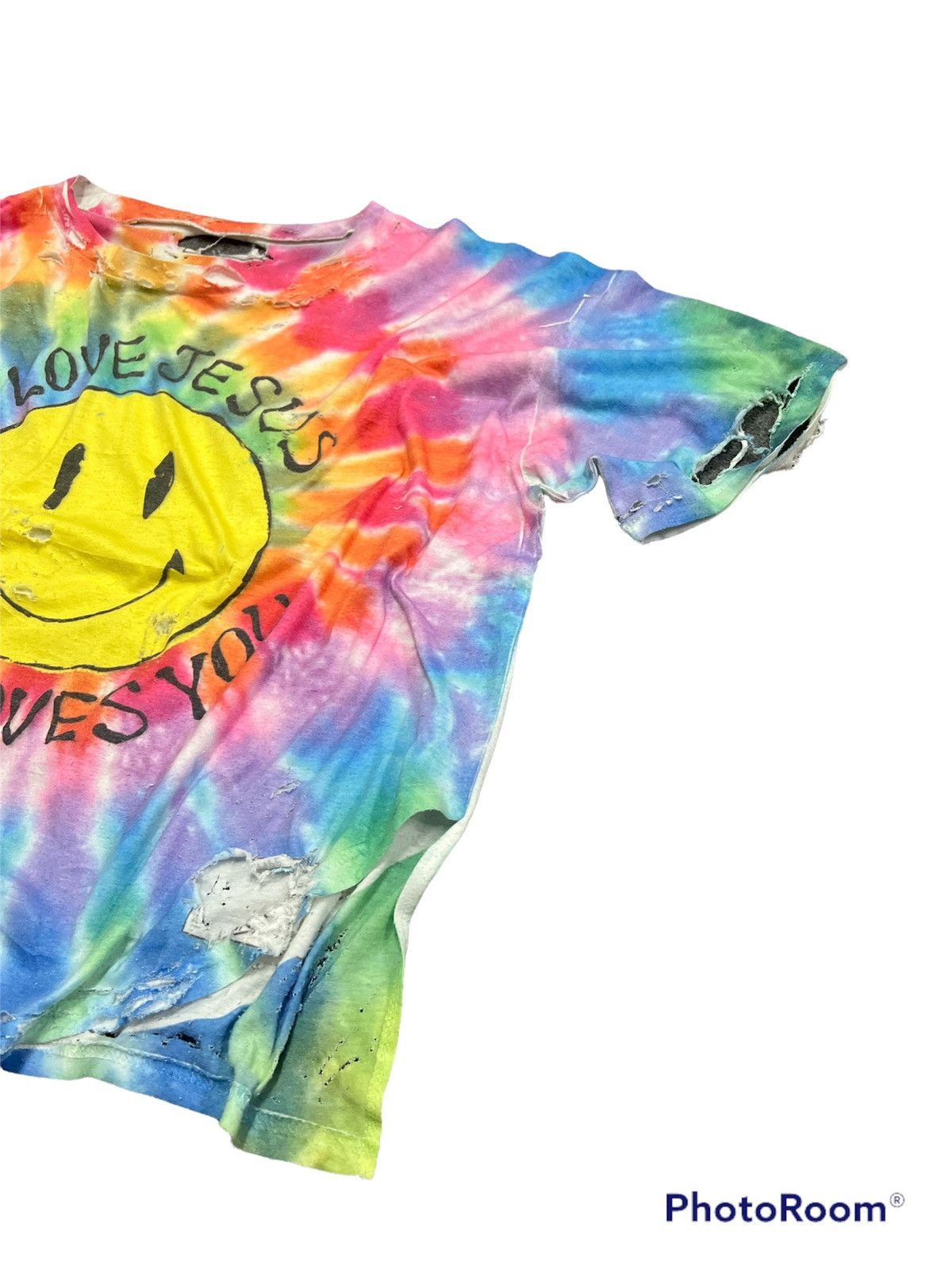 Vintage SICK🔥Thrashed I LOVE JESUS, JESUS LOVE U BAGGY TSHIRT Size US XL / EU 56 / 4 - 5 Thumbnail