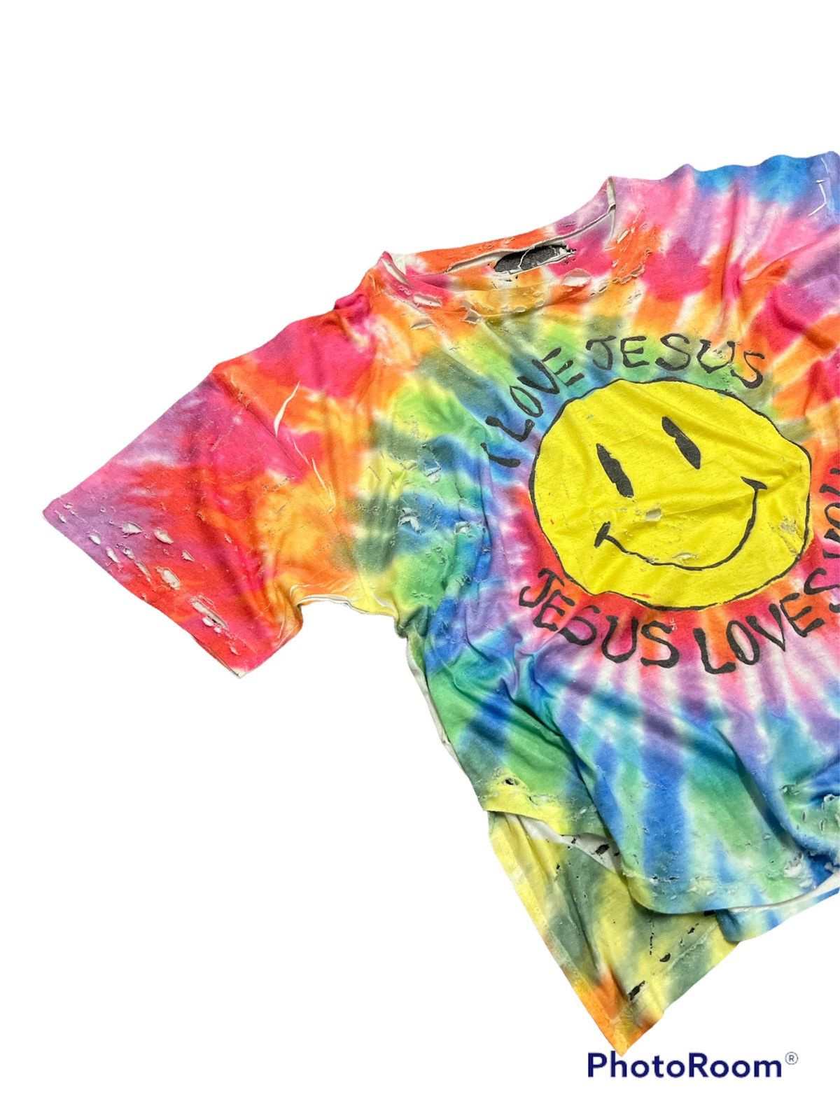 Vintage SICK🔥Thrashed I LOVE JESUS, JESUS LOVE U BAGGY TSHIRT Size US XL / EU 56 / 4 - 2 Thumbnail