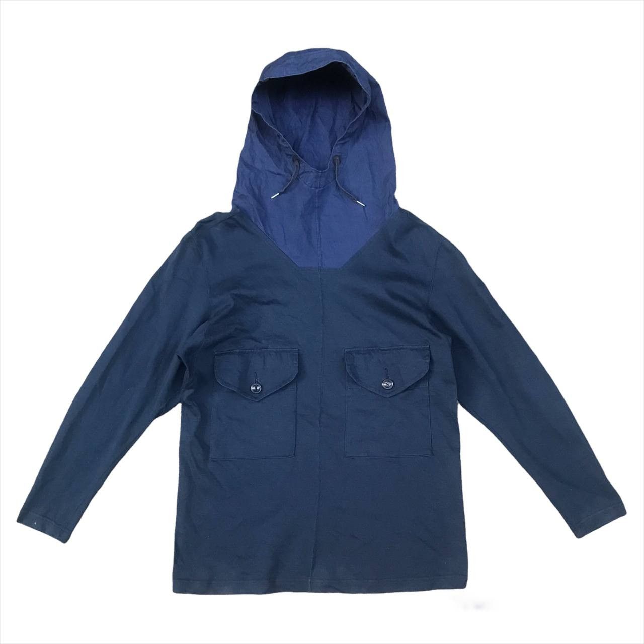 image of Engineered Garments x Haversack Vintage Haversack Smock Hoodie Jacket in Indigo, Men's (Size Medium