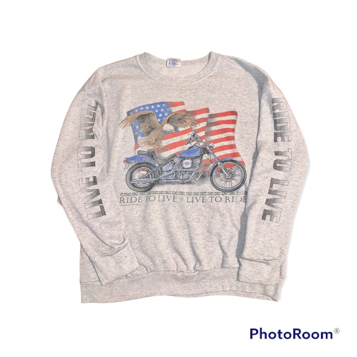 Vintage 90s Live to Ride Motorcycle Crewneck