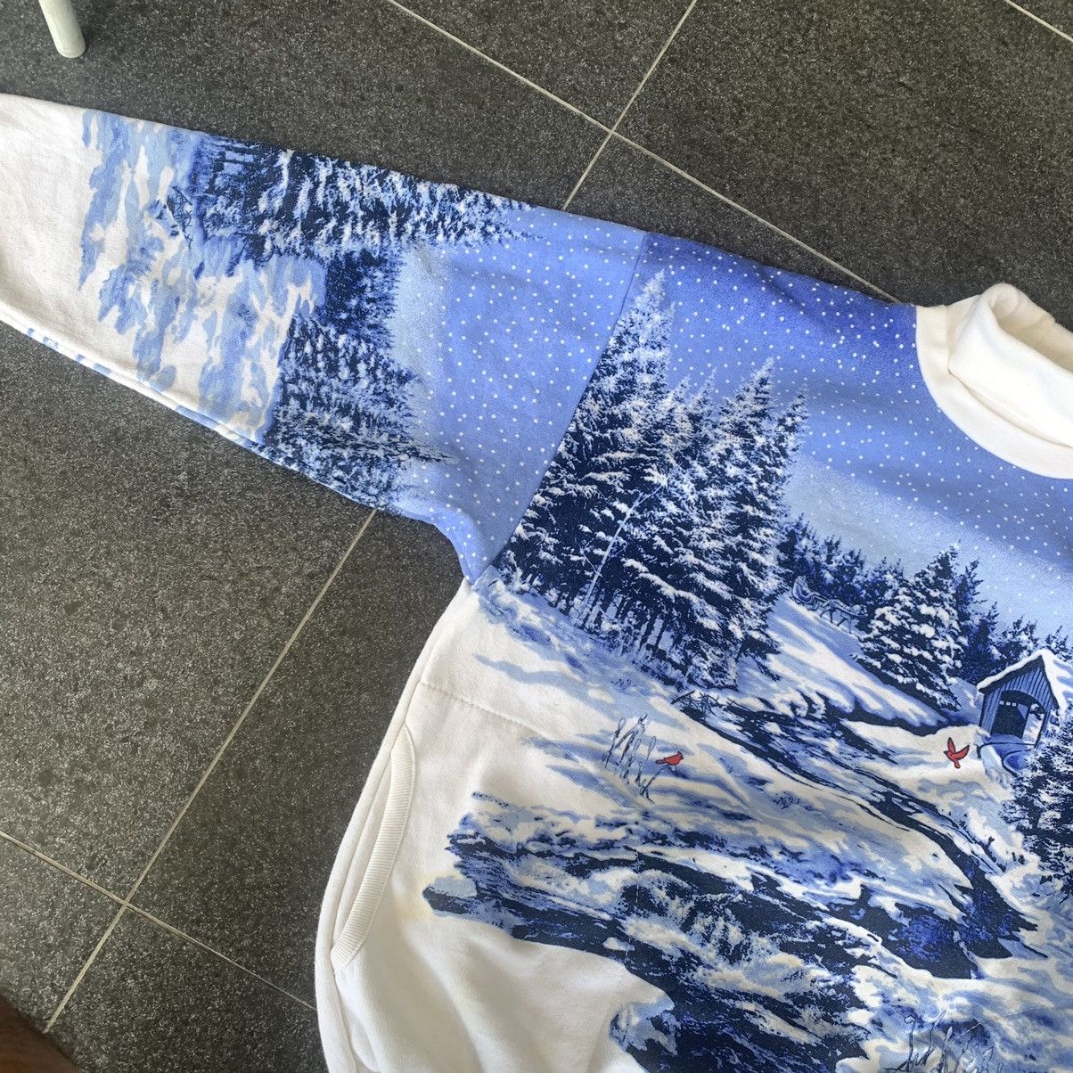 Vintage (RARE) Art Unlimited Sportswear Winter Fullprint Sweatshirt Size US L / EU 52-54 / 3 - 3 Thumbnail