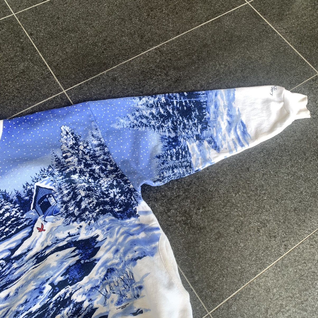 Vintage (RARE) Art Unlimited Sportswear Winter Fullprint Sweatshirt Size US L / EU 52-54 / 3 - 4 Thumbnail