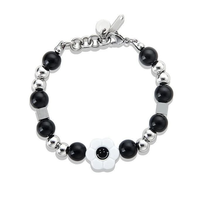 Jewelry × Vintage White flower black bead stitching couple bracelet Size ONE SIZE - 2 Thumbnail