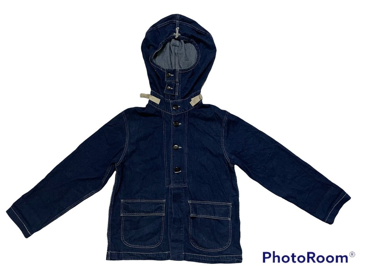 image of Vintage Indigo Denime Jacket Hoodie, Men's (Size Medium)