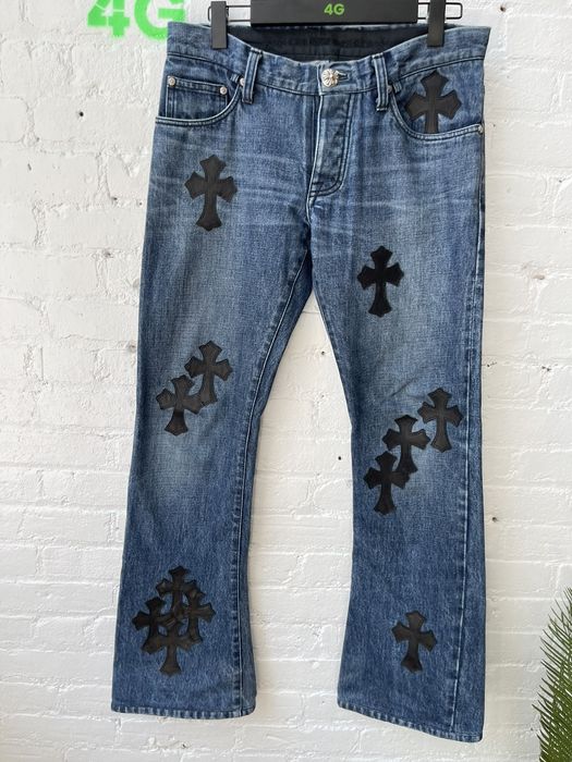 Chrome Hearts Chrome Hearts Blue With Black Cross Jeans | Grailed