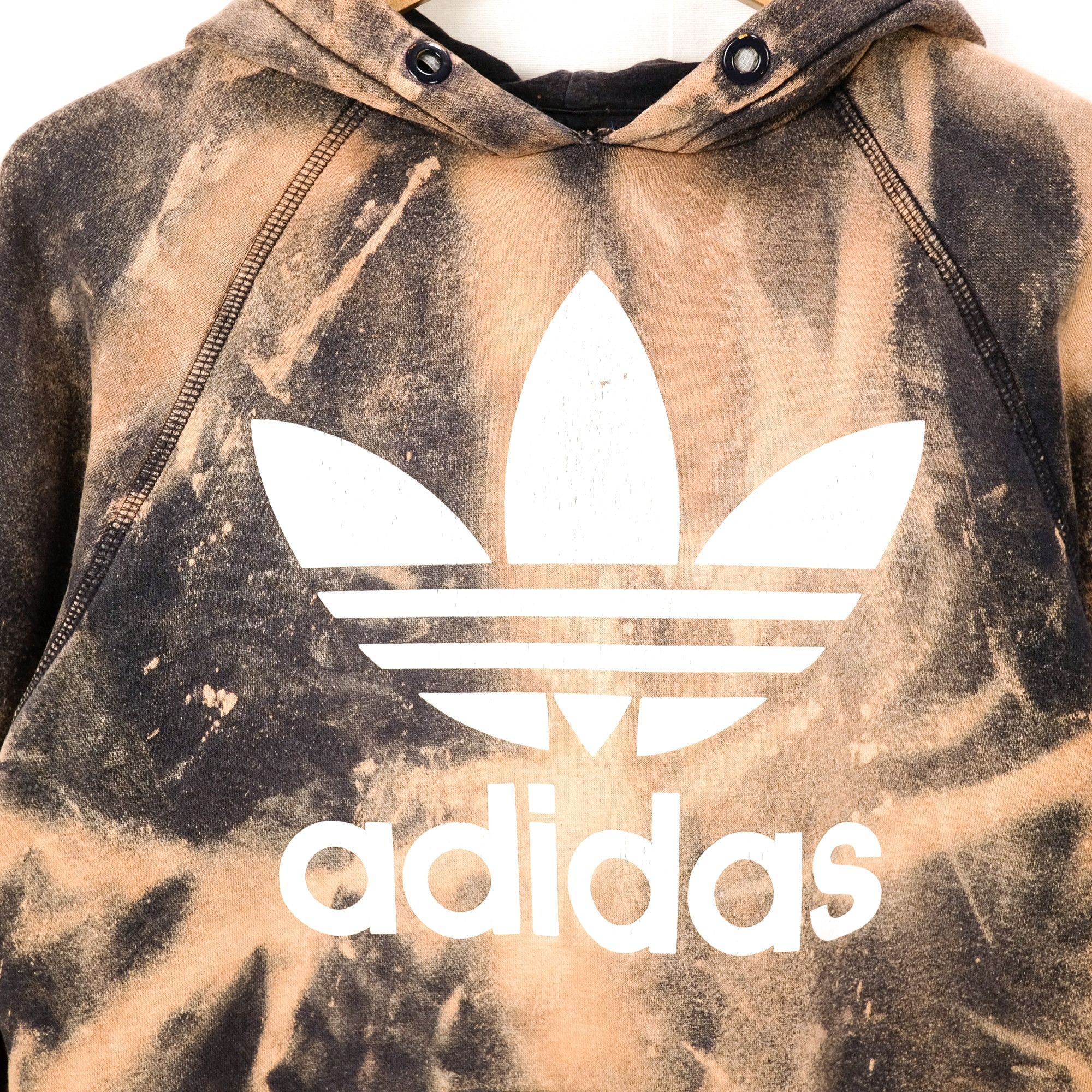 Adidas Bleach Custom amazingly soft ADIDAS bleached hoodie custom big trefoil Grailed