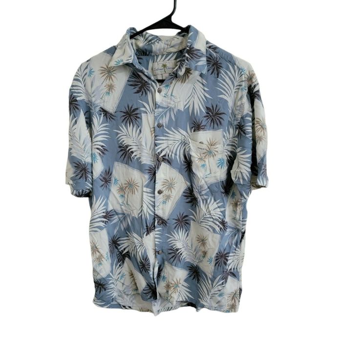 Island Shores Island Shores Mens Hawaiian Shirt Sz M Med Palm Trees ...