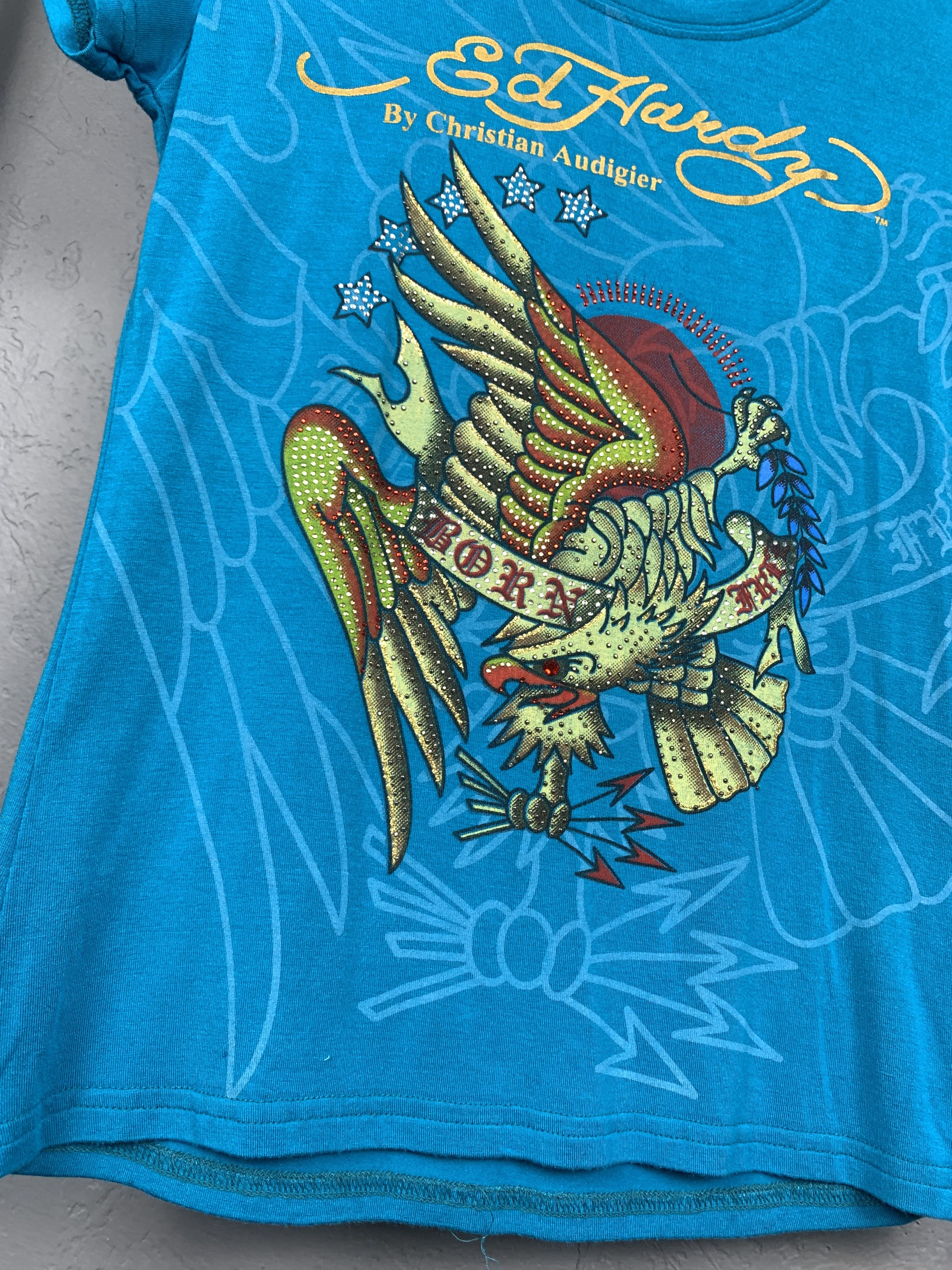 Christian Audigier Ed Hardy by Christian Audigier Womens T-Shirt Tee Size M / US 6-8 / IT 42-44 - 2 Thumbnail