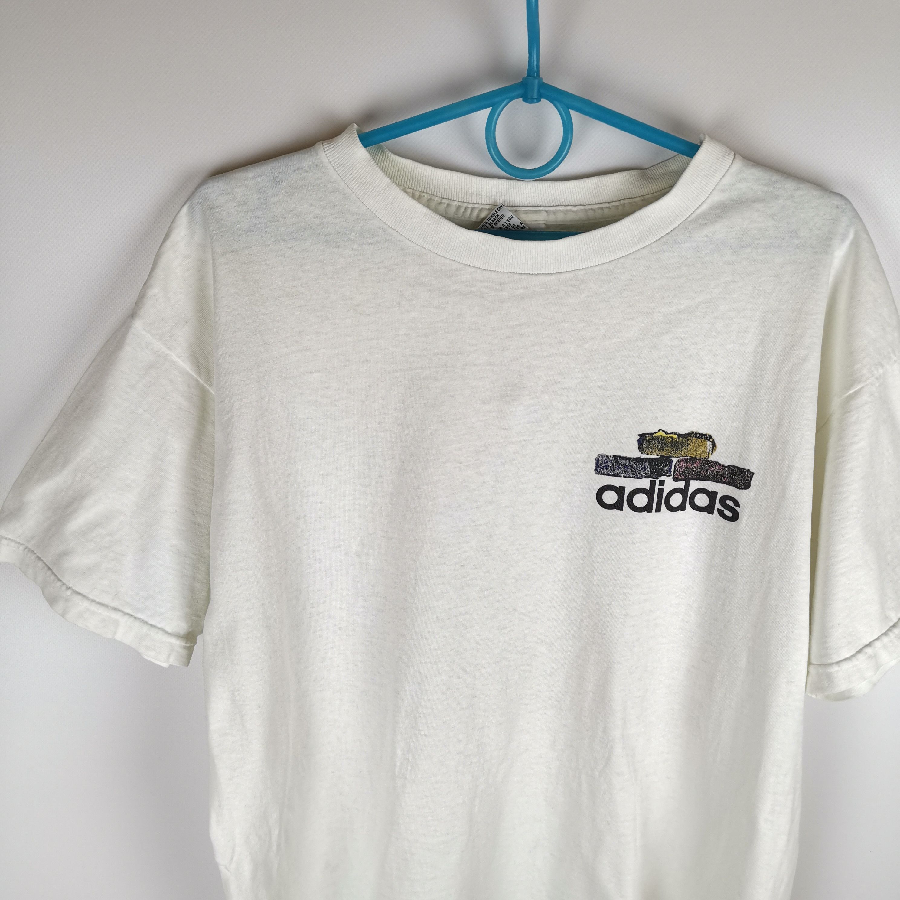 Adidas × Vintage Rare Vintage 90s Adidas Big logo tee shirt made in USA Size US M / EU 48-50 / 2 - 6 Thumbnail