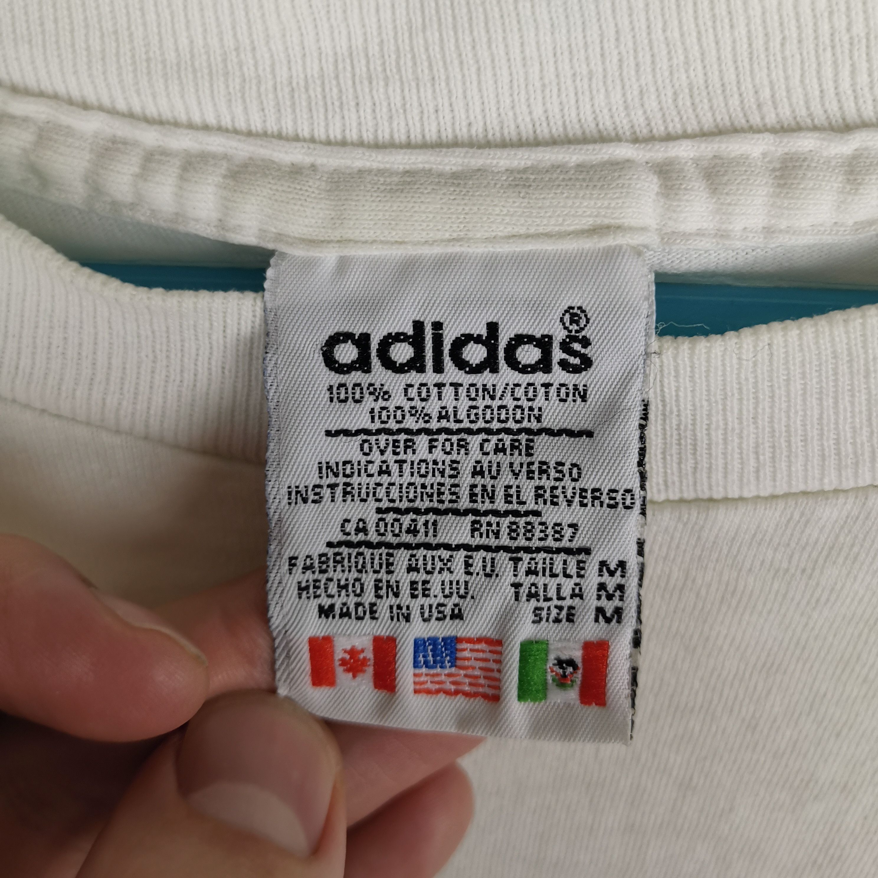 Adidas × Vintage Rare Vintage 90s Adidas Big logo tee shirt made in USA Size US M / EU 48-50 / 2 - 4 Thumbnail