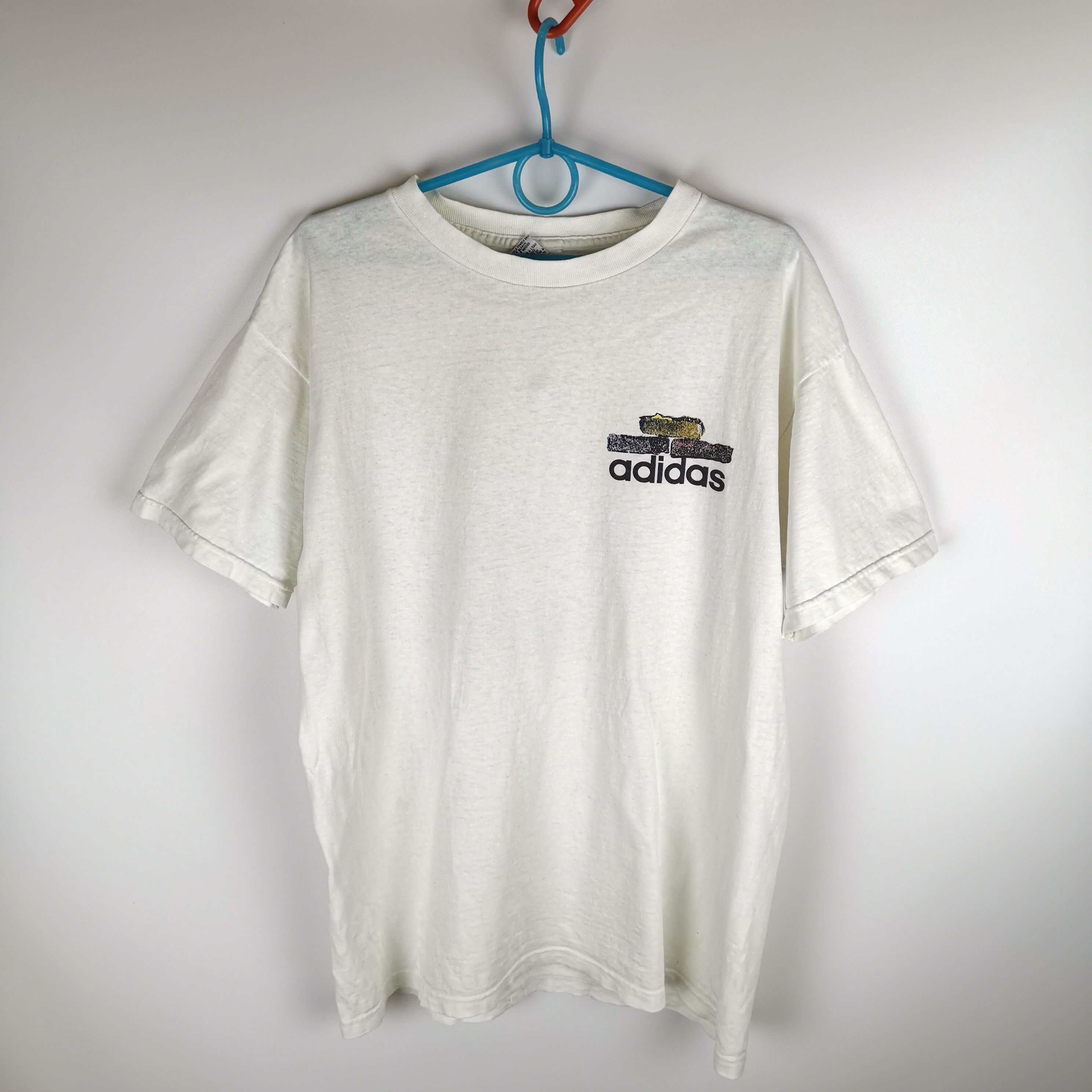 Adidas × Vintage Rare Vintage 90s Adidas Big logo tee shirt made in USA Size US M / EU 48-50 / 2 - 2 Thumbnail
