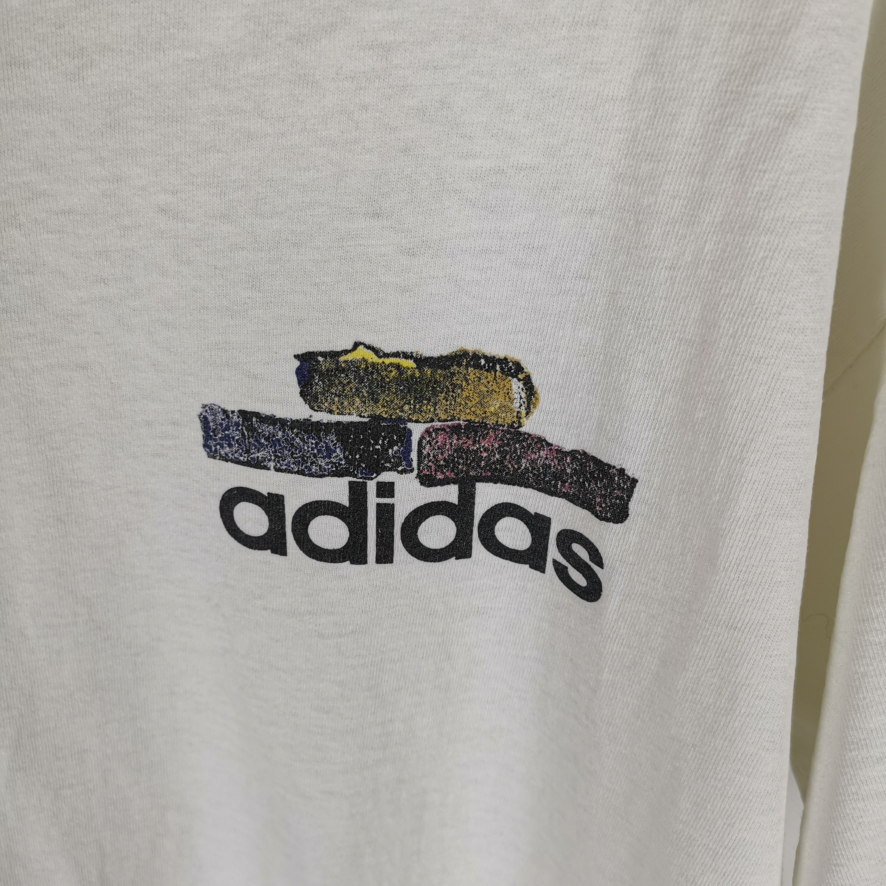 Adidas × Vintage Rare Vintage 90s Adidas Big logo tee shirt made in USA Size US M / EU 48-50 / 2 - 5 Thumbnail
