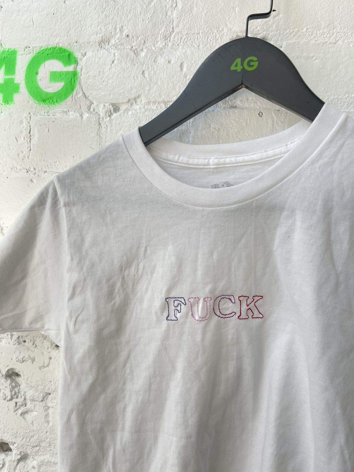 Vintage Custom FUCK Embroidered Shirt Shirt XS or S