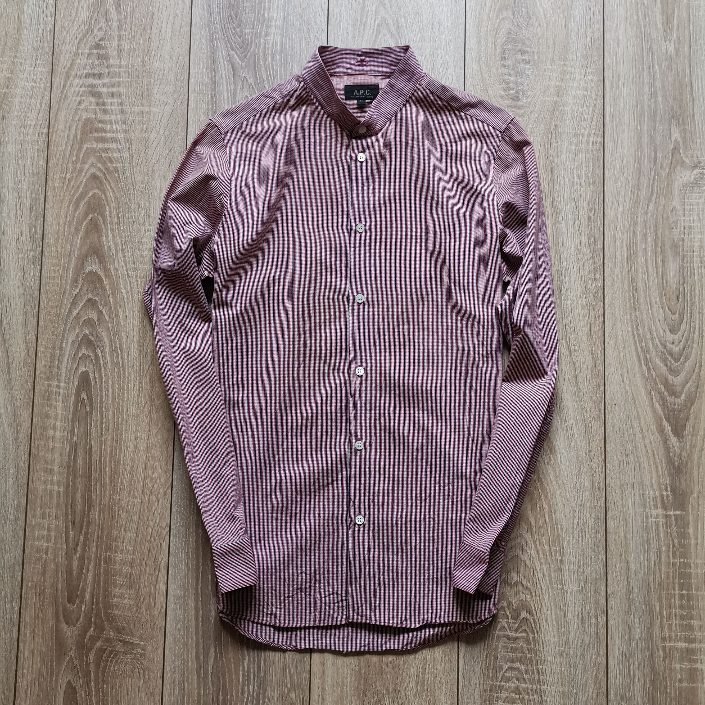A.P.C. A.P.C rue madame paris plaid shirt with 2 kind of collar Size US M / EU 48-50 / 2 - 4 Thumbnail