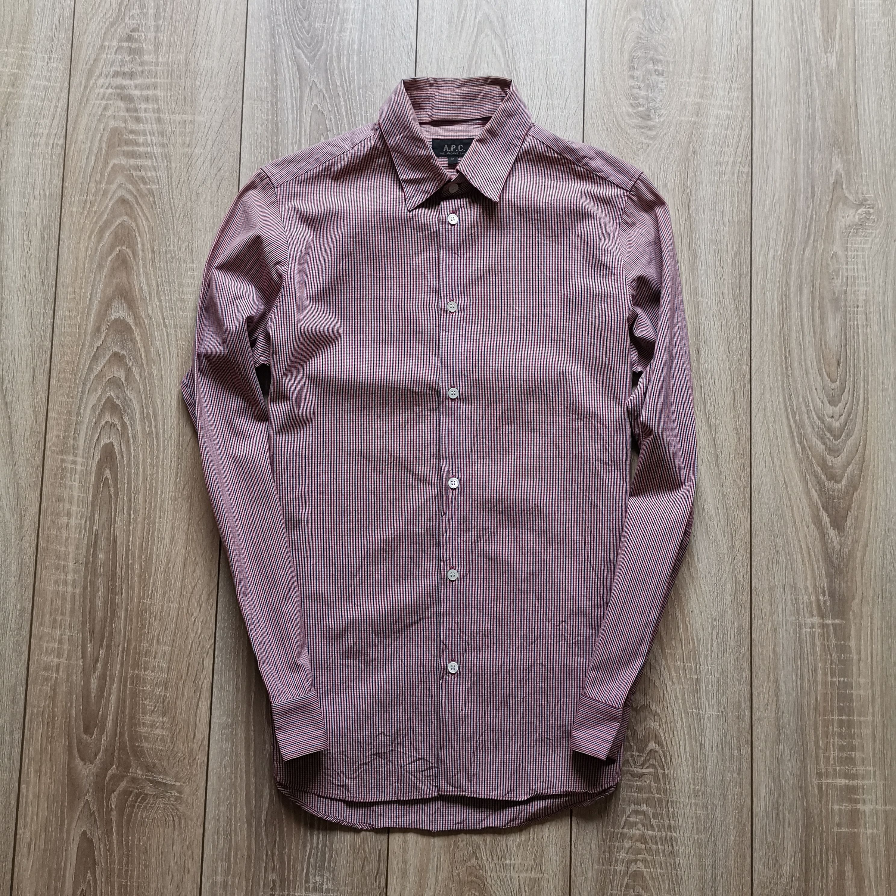 A.P.C. A.P.C rue madame paris plaid shirt with 2 kind of collar Size US M / EU 48-50 / 2 - 1 Thumbnail