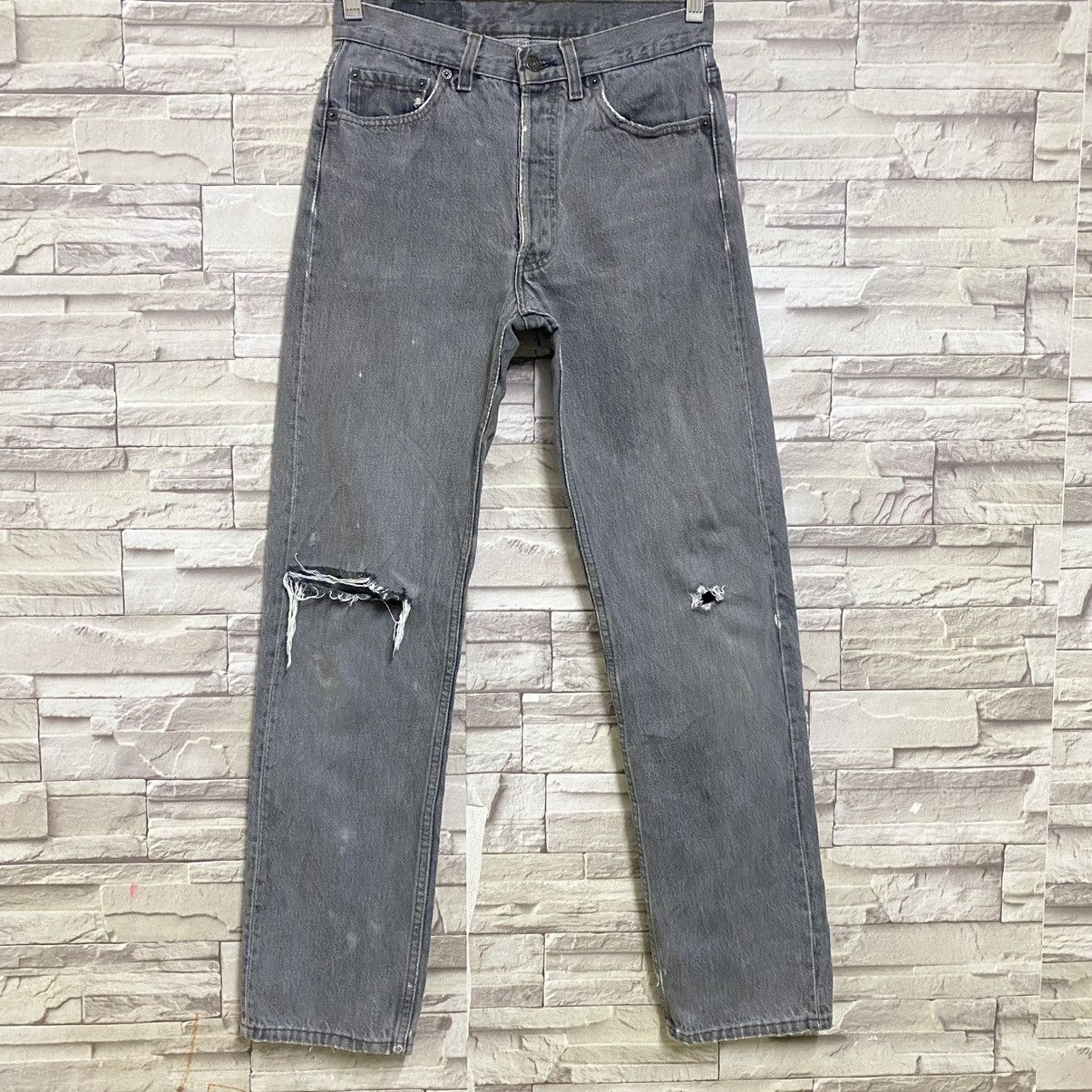 Levi's Vintage 80s Levis 501 Distressed Jeans 28x31 Made in USA Size US 28 / EU 44 - 3 Thumbnail