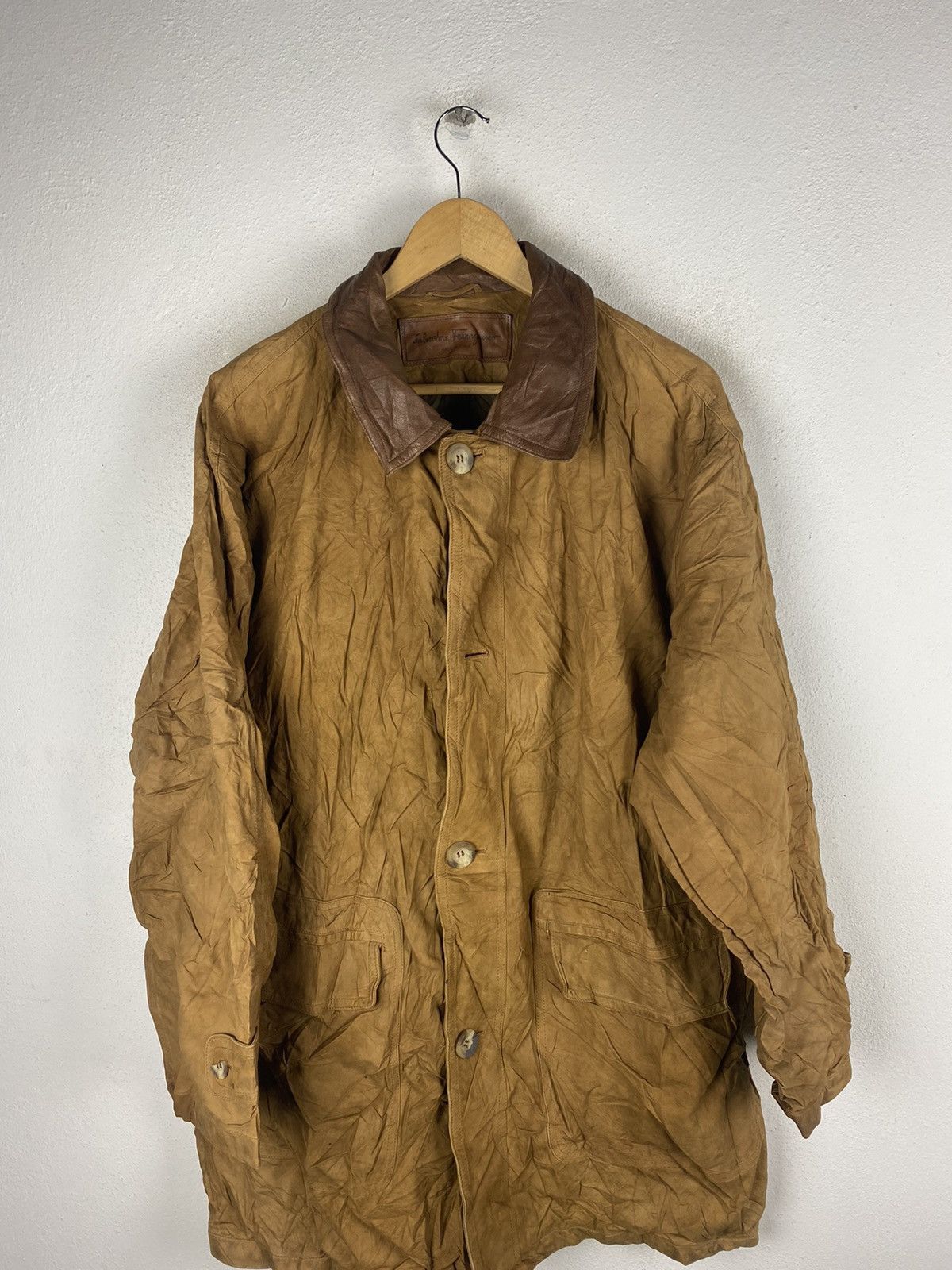 Salvatore Ferragamo Vintage Salvatore Ferragamo Leather Jacket Elegance Size US L / EU 52-54 / 3 - 6 Thumbnail