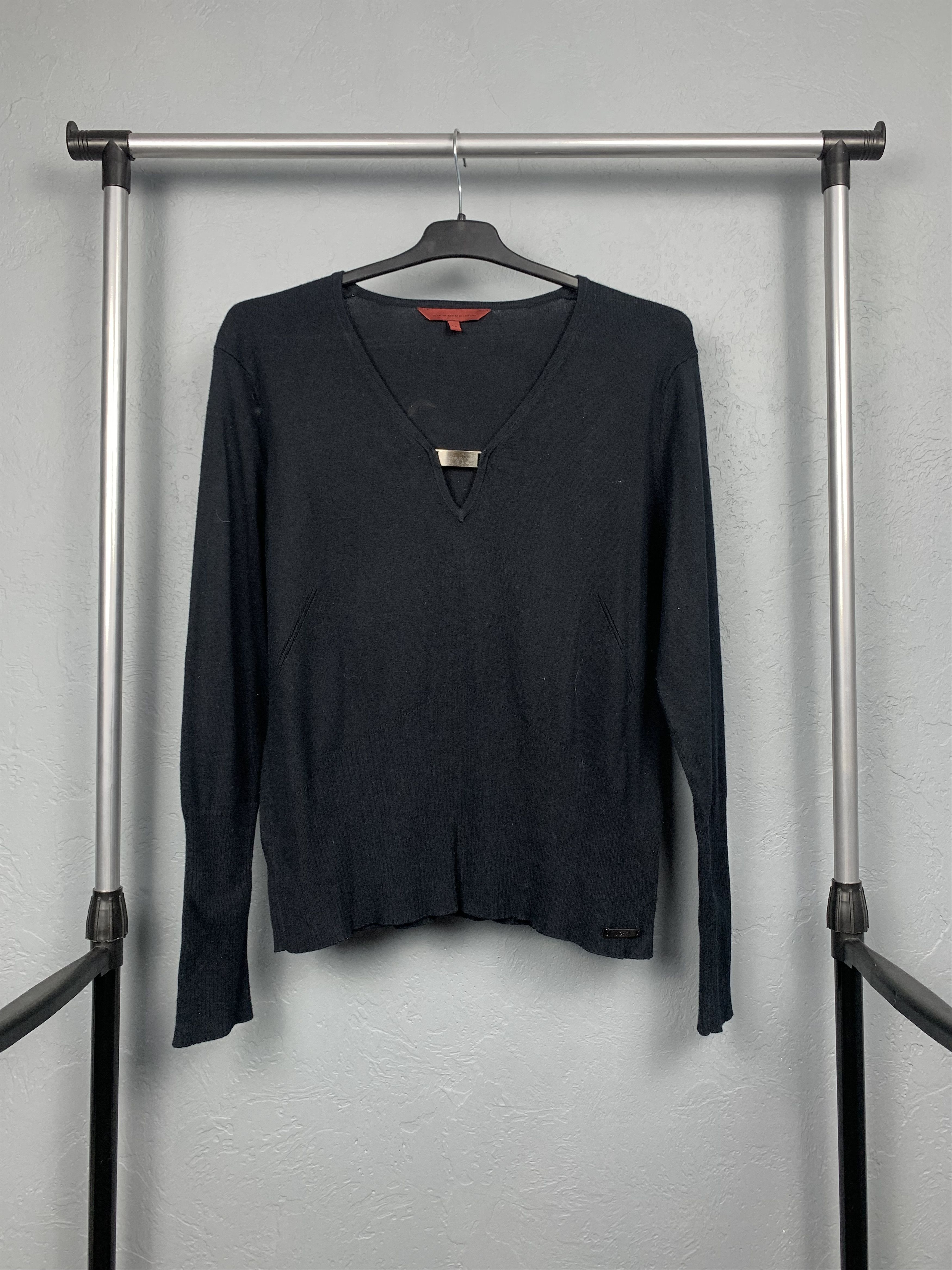 John Richmond John Richmond Vintage Womens V-neck Cotton Sweater Size L / US 10 / IT 46 - 1 Thumbnail
