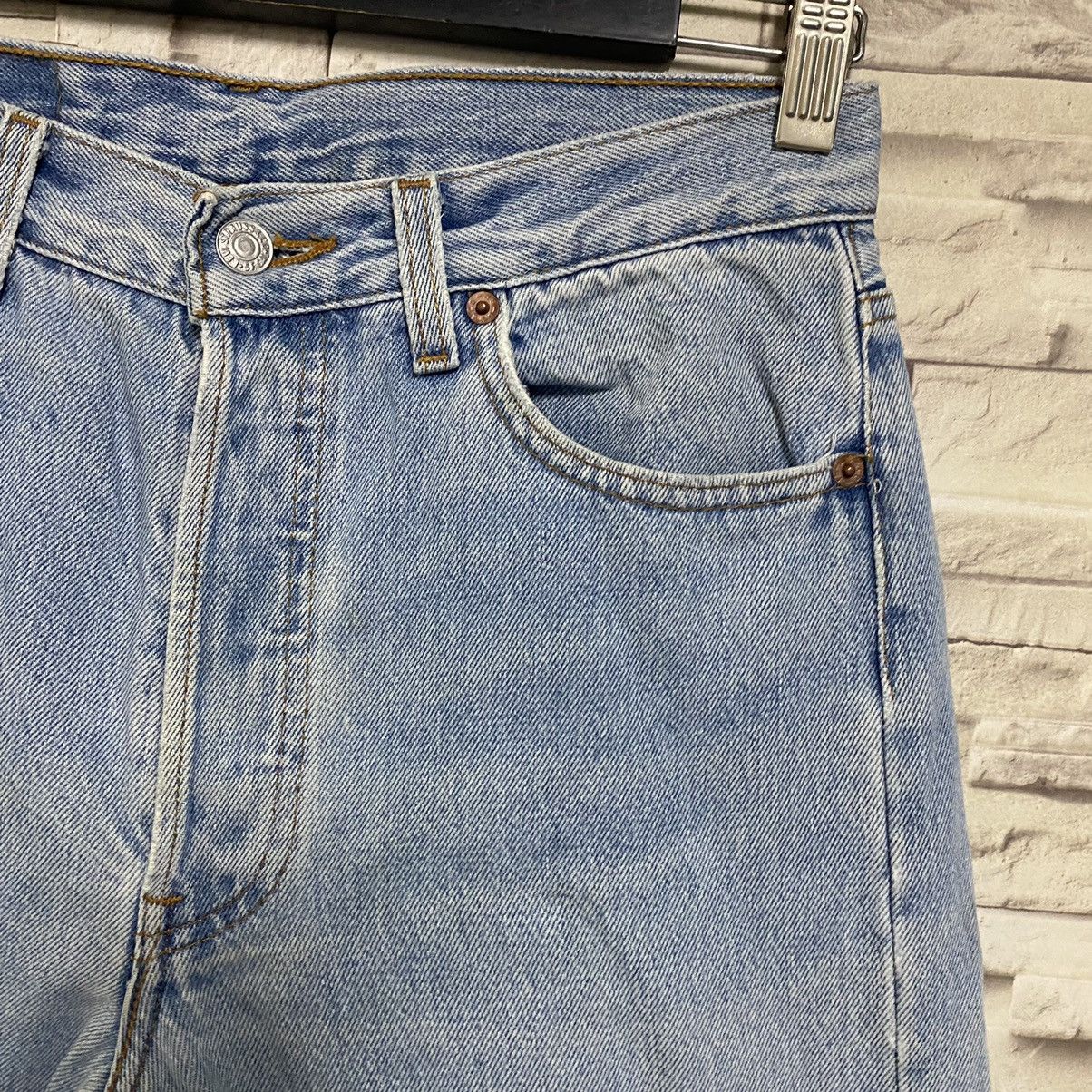 Levi's Vintage 90s Levis 501 Lightwash Distressed Jeans 29x31 Size US 29 - 6 Thumbnail