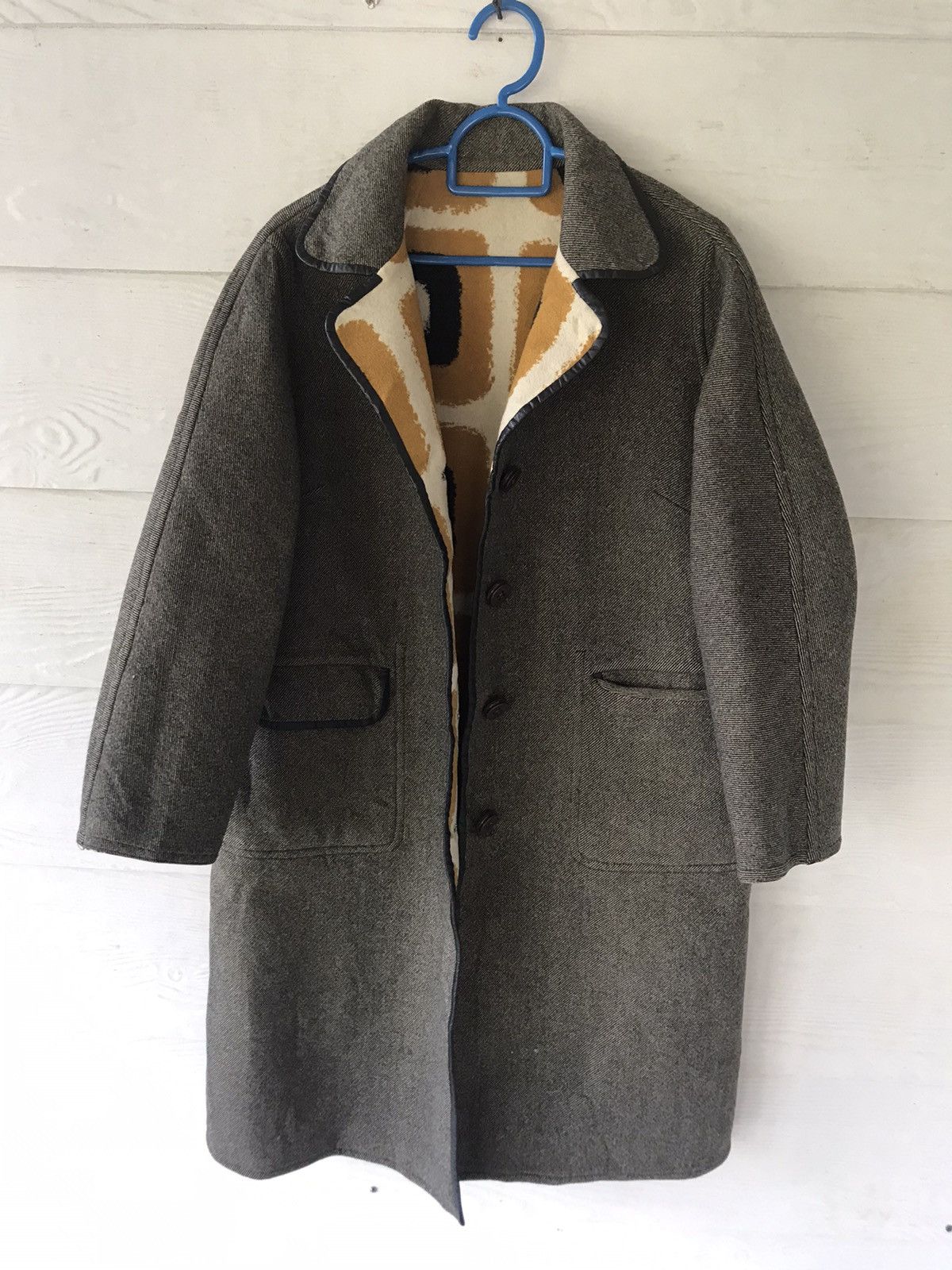 REVERSIBLE TRENCH COAT Handmade, wool (sz S)
