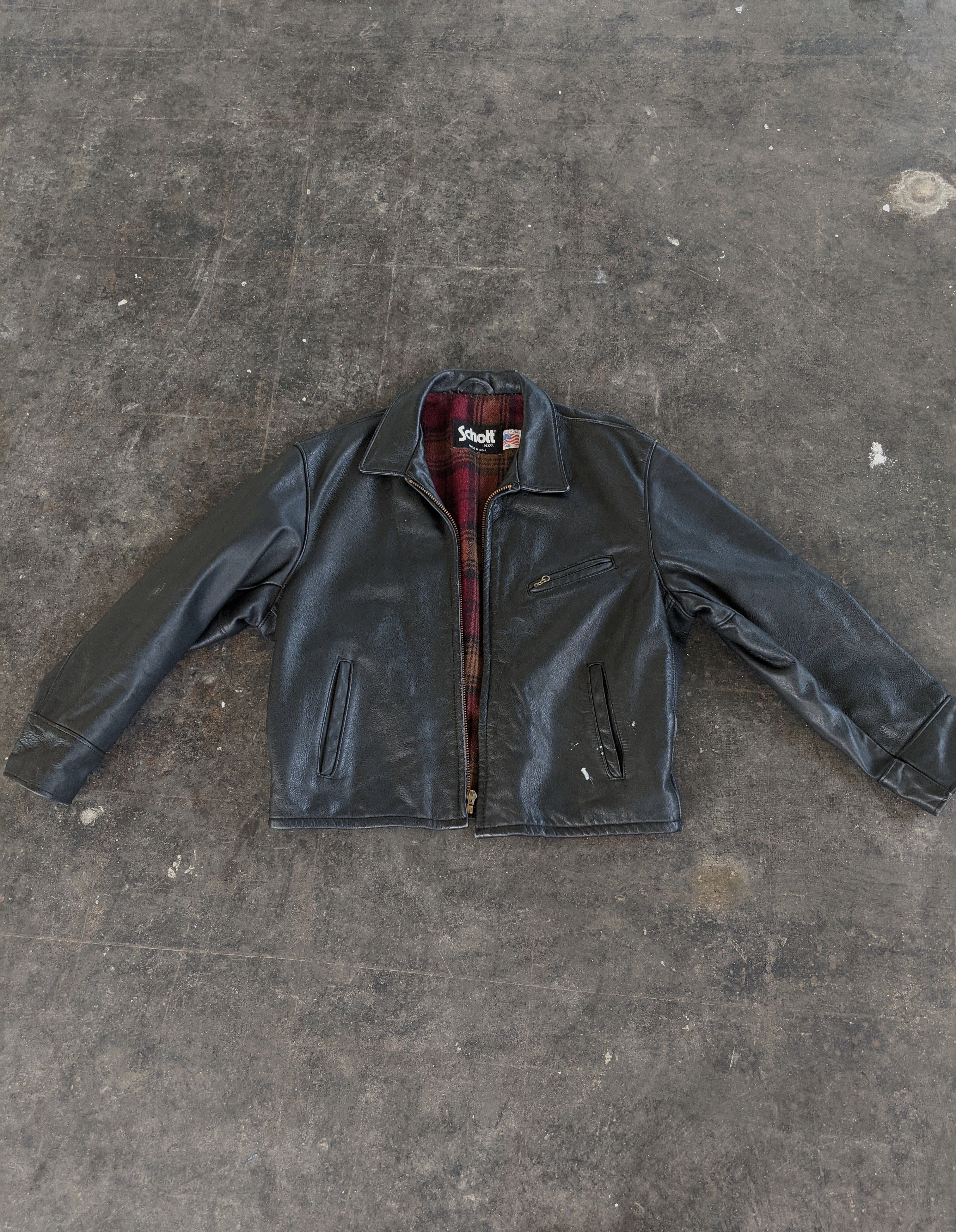 Blouson En Cuir Schott #630 Highwayman – Vintage 1990, Série Limitée Rare, Taille 46 – Occasion Bon état