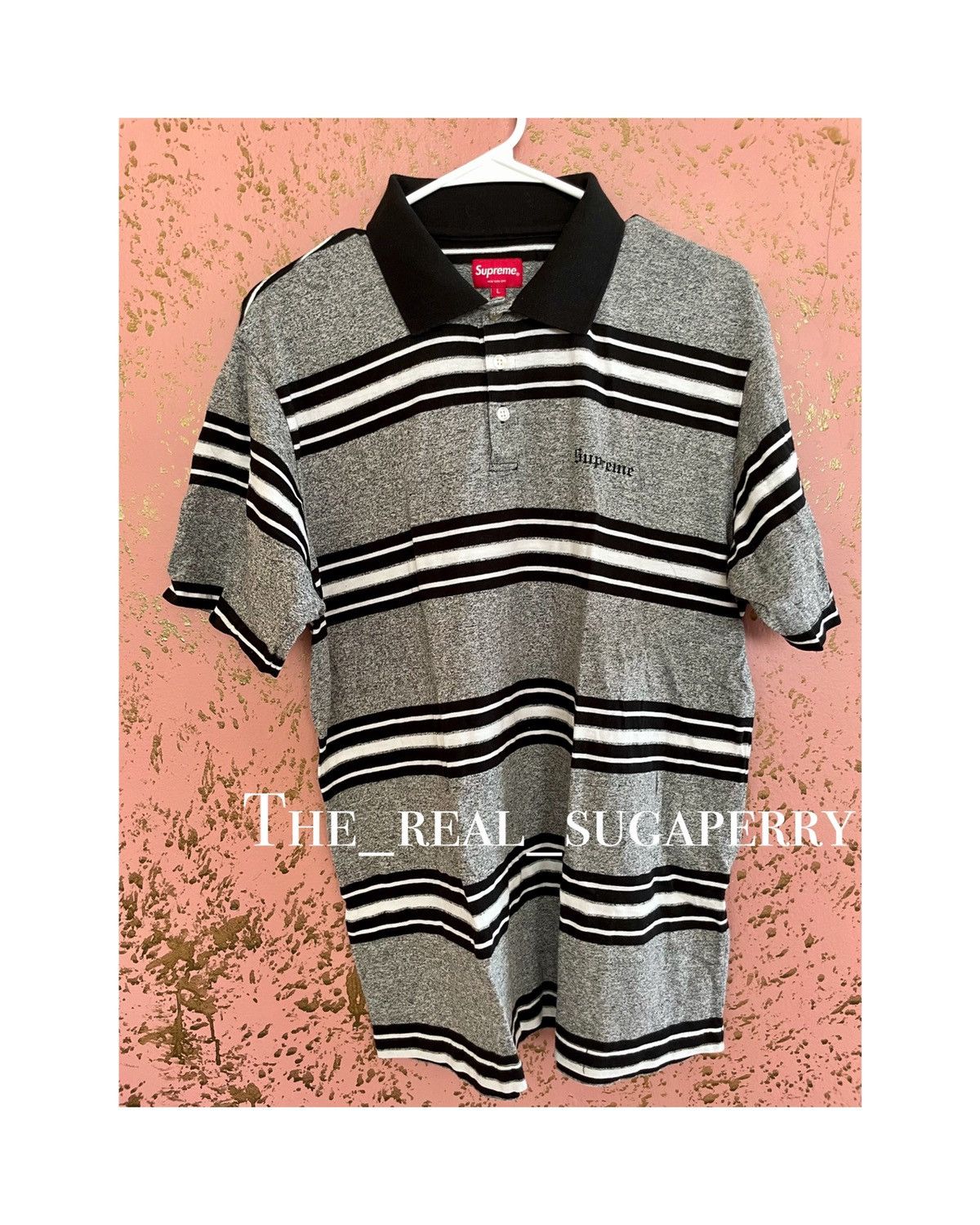 Supreme supreme vertical stripe knit polo longsleeve | Grailed