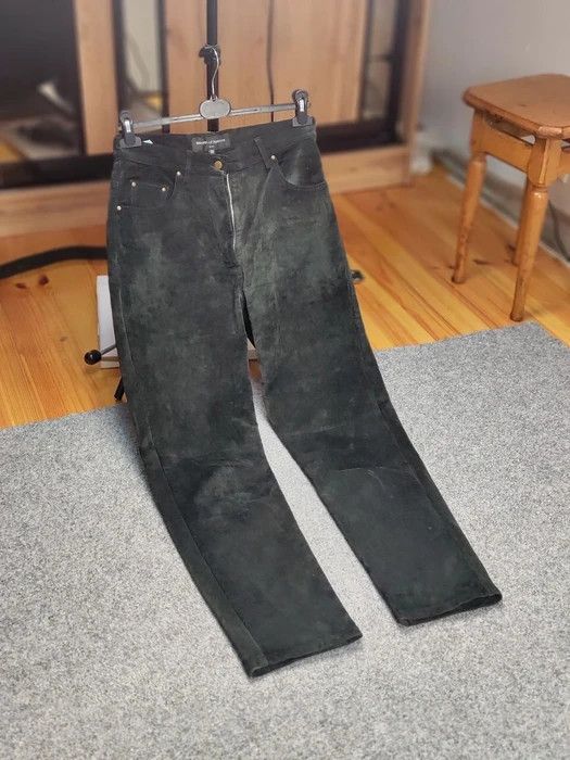 Japanese Brand Vintage 90's Japanese Genuine leather Black Pants Hype Size US 31 - 10 Thumbnail