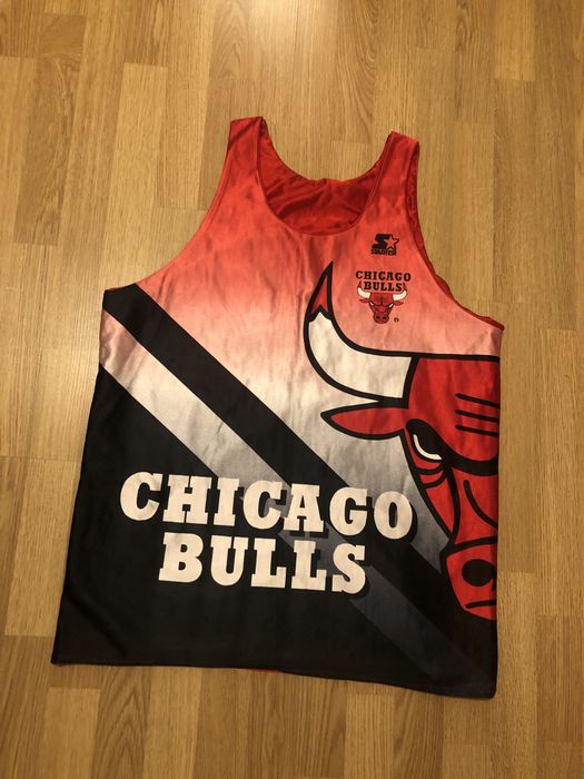 Vintage Chicago Bulls Baseball Jersey Starter Size Xtra Large XL Basketball  90s NBA 1990s Red Finals Classic Michael Jordan Rare Sleeveless