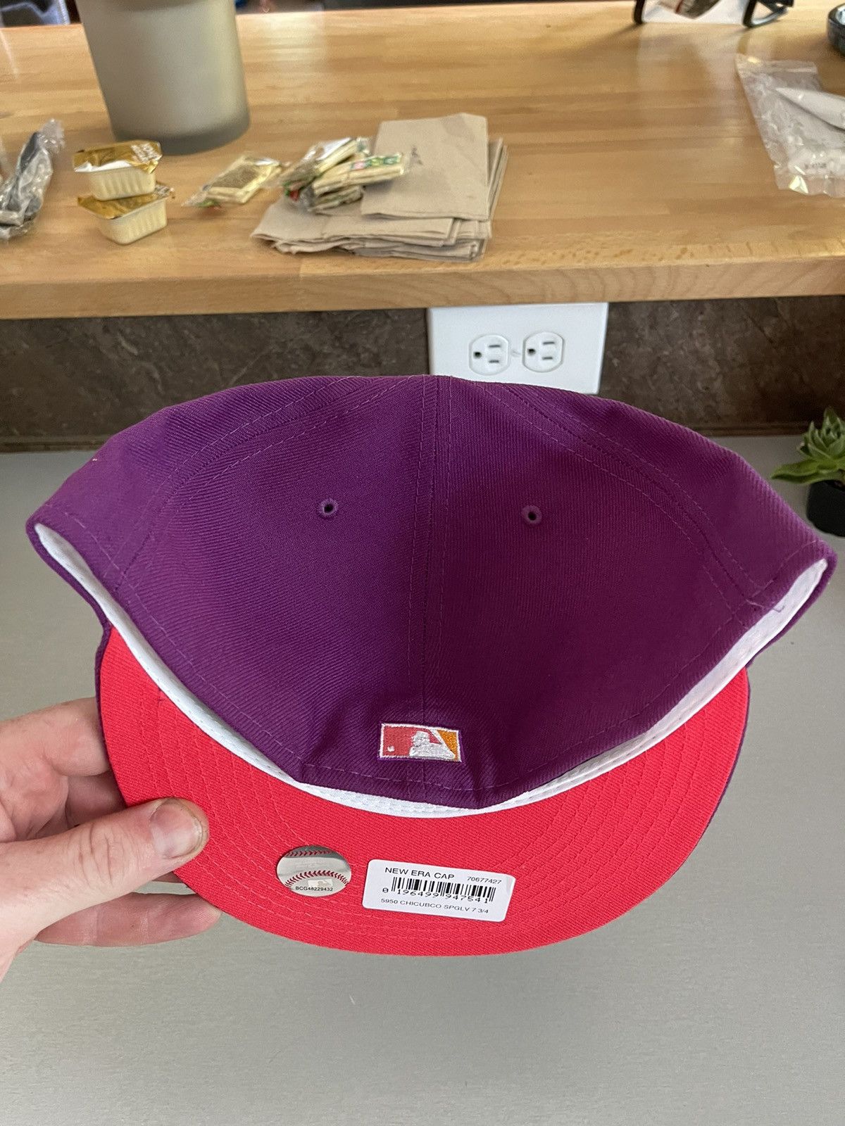 New Era Cubs New Era 59Fifty Script Purple Fitted Hat 7 3/4 Size ONE SIZE - 3 Thumbnail