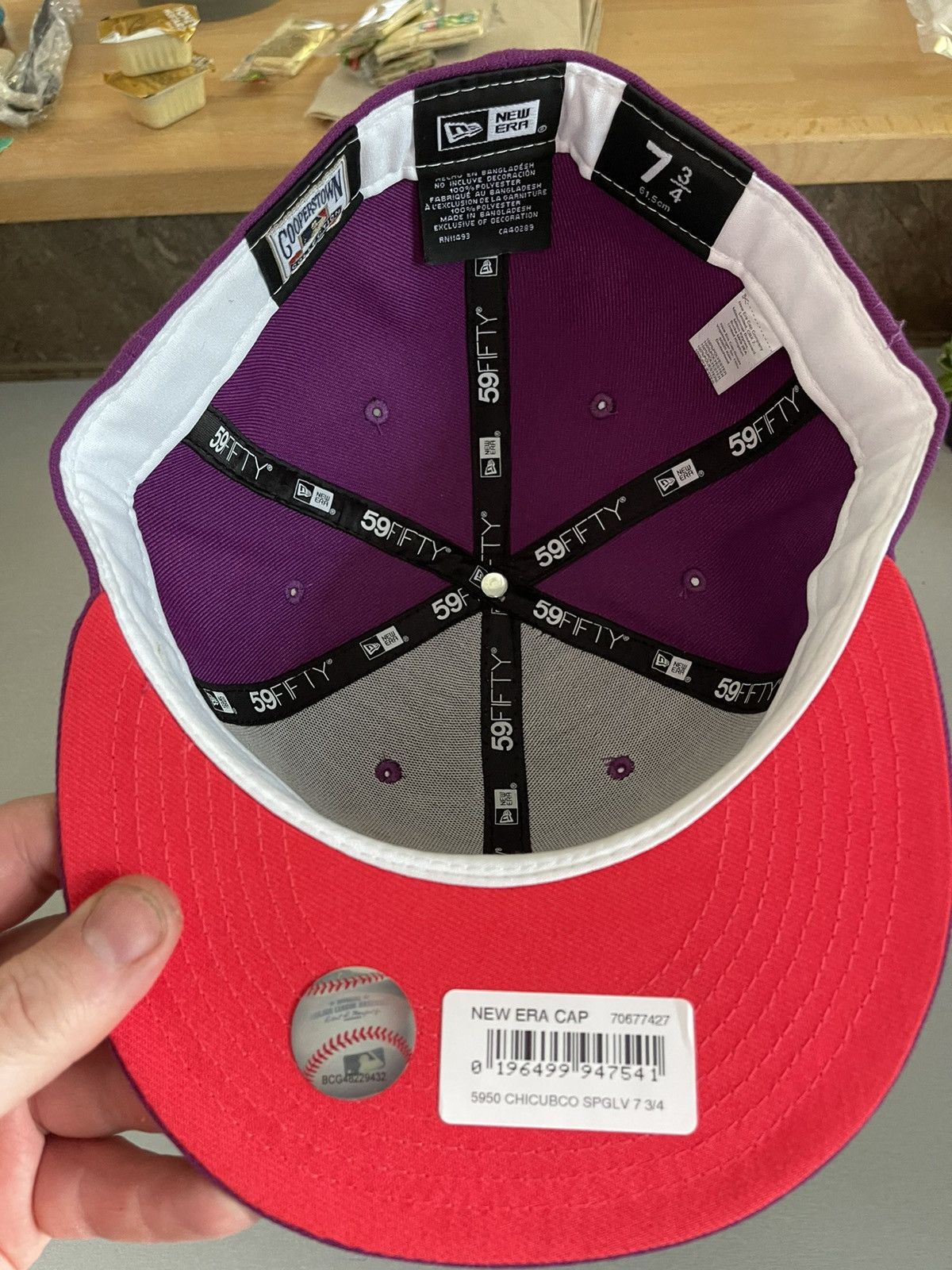 New Era Cubs New Era 59Fifty Script Purple Fitted Hat 7 3/4 Size ONE SIZE - 4 Thumbnail