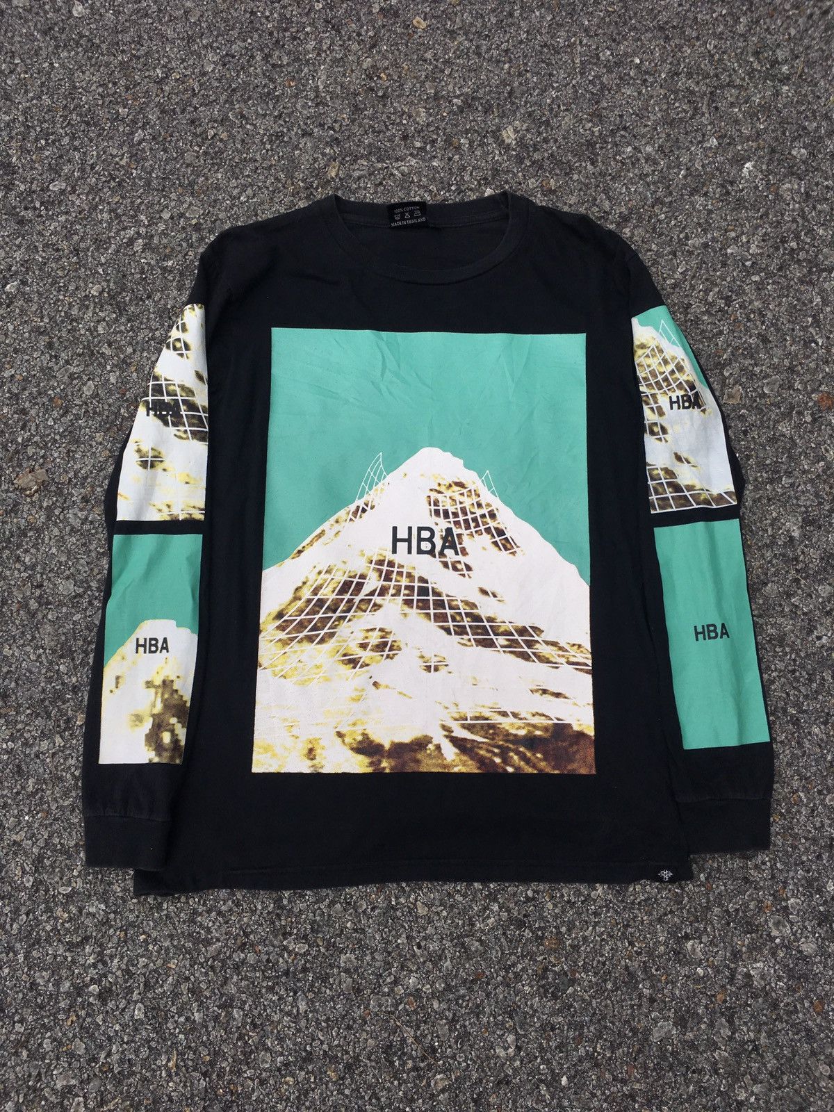 T-shirt Hood By Air (HBA) Homme XL - Style Streetwear Preppy Rayé Blanc/Gris - Occasion Très Bon État