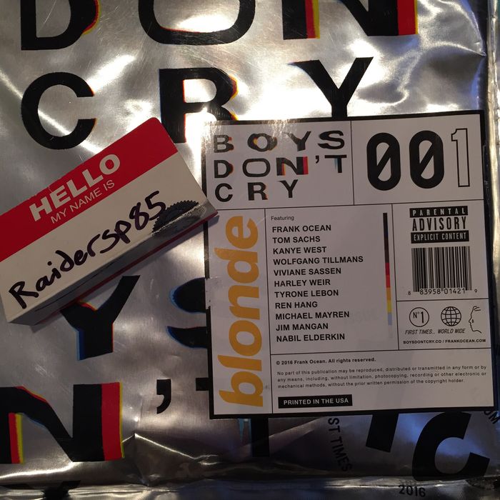 Frank Ocean Boy's Don't Cry Magazine Size ONE SIZE - 2 Preview