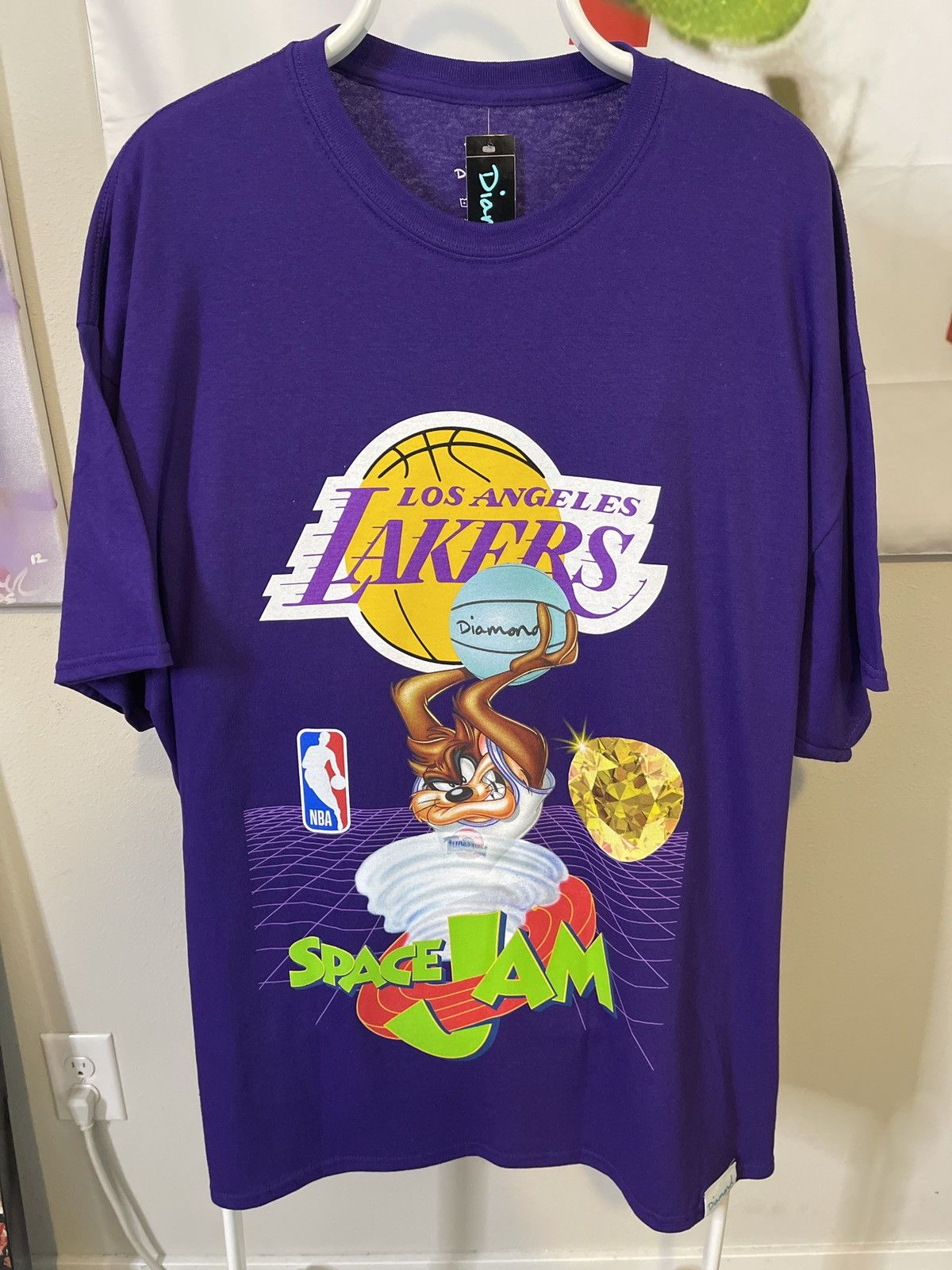 LA Lakers Space Jam Diamond Supply Co Tee T-shirt Size XL DEADSTOCK