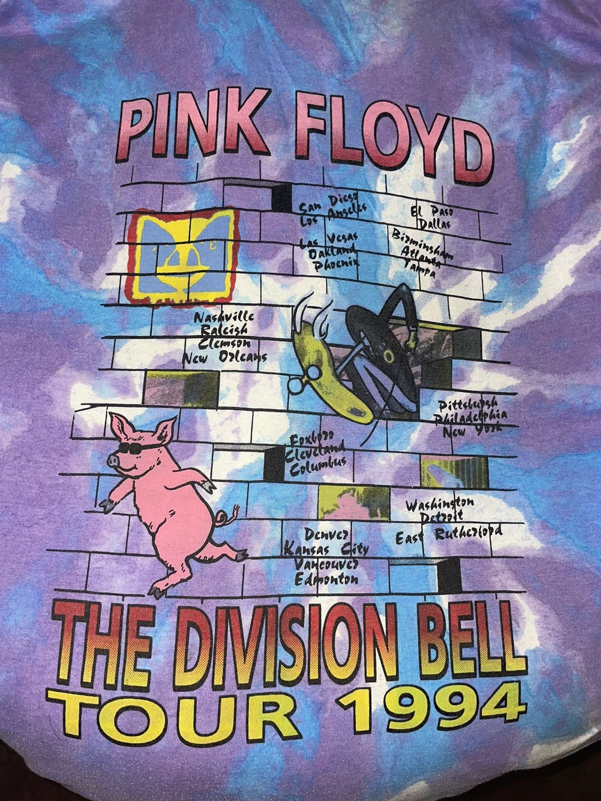 Pink Floyd × Vintage 1994 PINK FLOYD Tour Tee The Division Bell Rock Band Size US XL / EU 56 / 4 - 4 Thumbnail