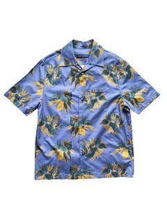 Mens Louis Vuitton Striped Floral Hawaii Logo Printed Cotton Viscose Shirt