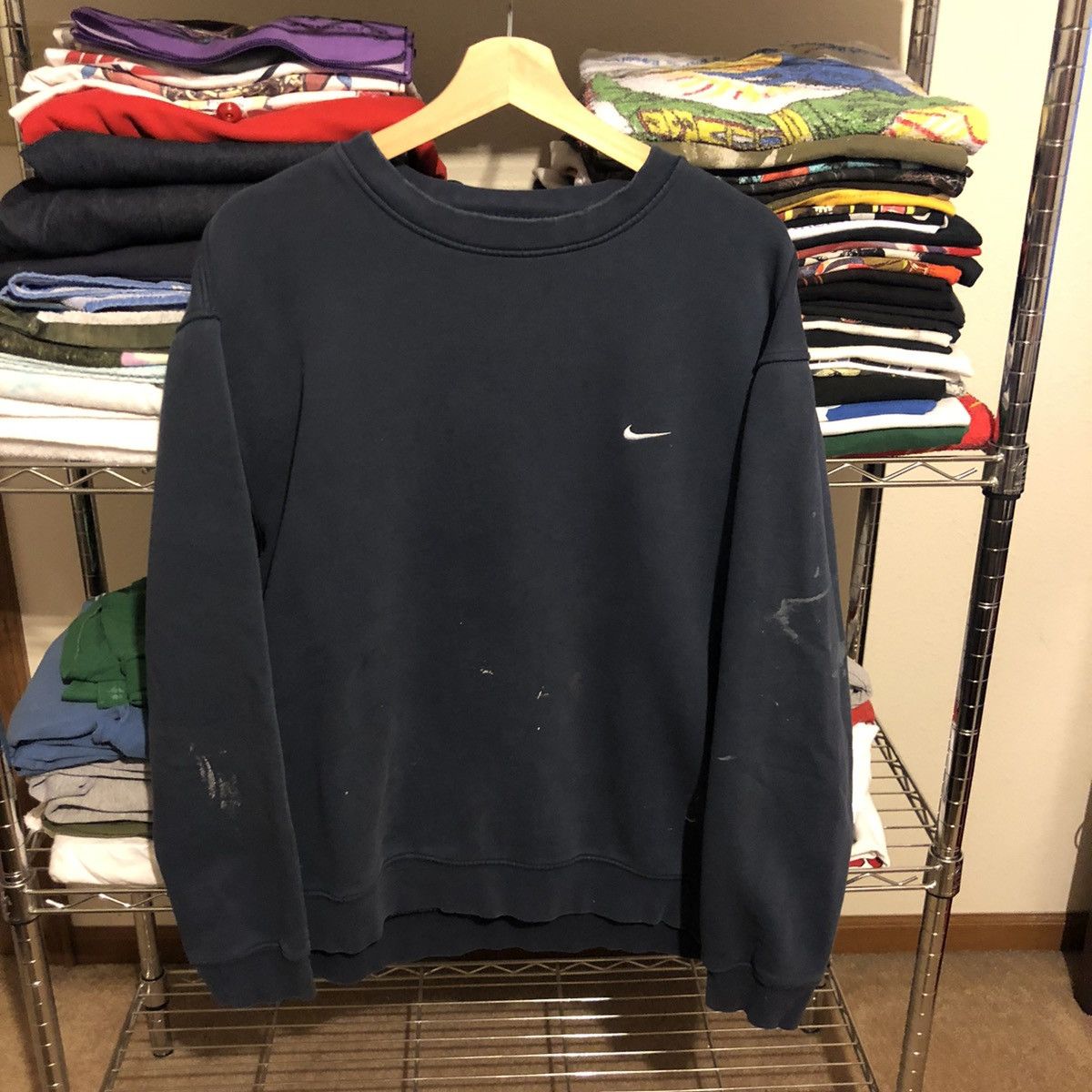 Vintage Blue Nike Check Sweatshirt
